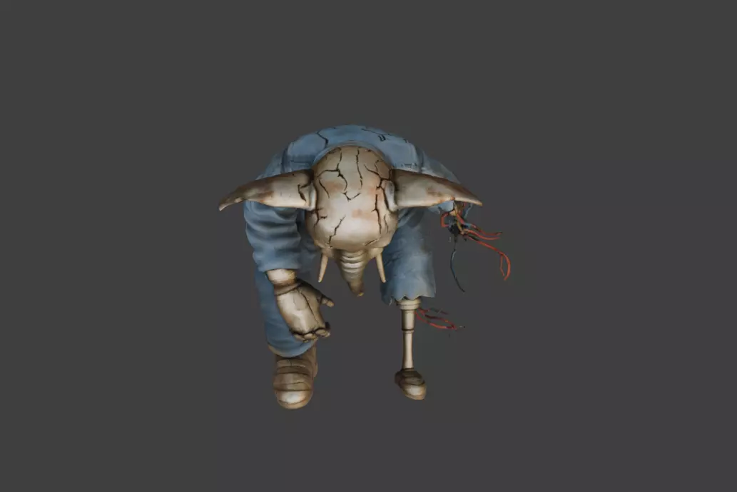 Animatron Elephant Low-poly 3D model_5