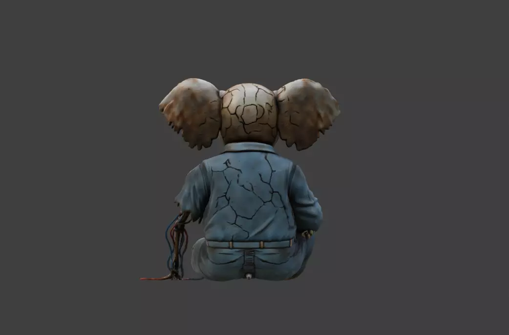 Animatron Elephant Low-poly 3D model_3