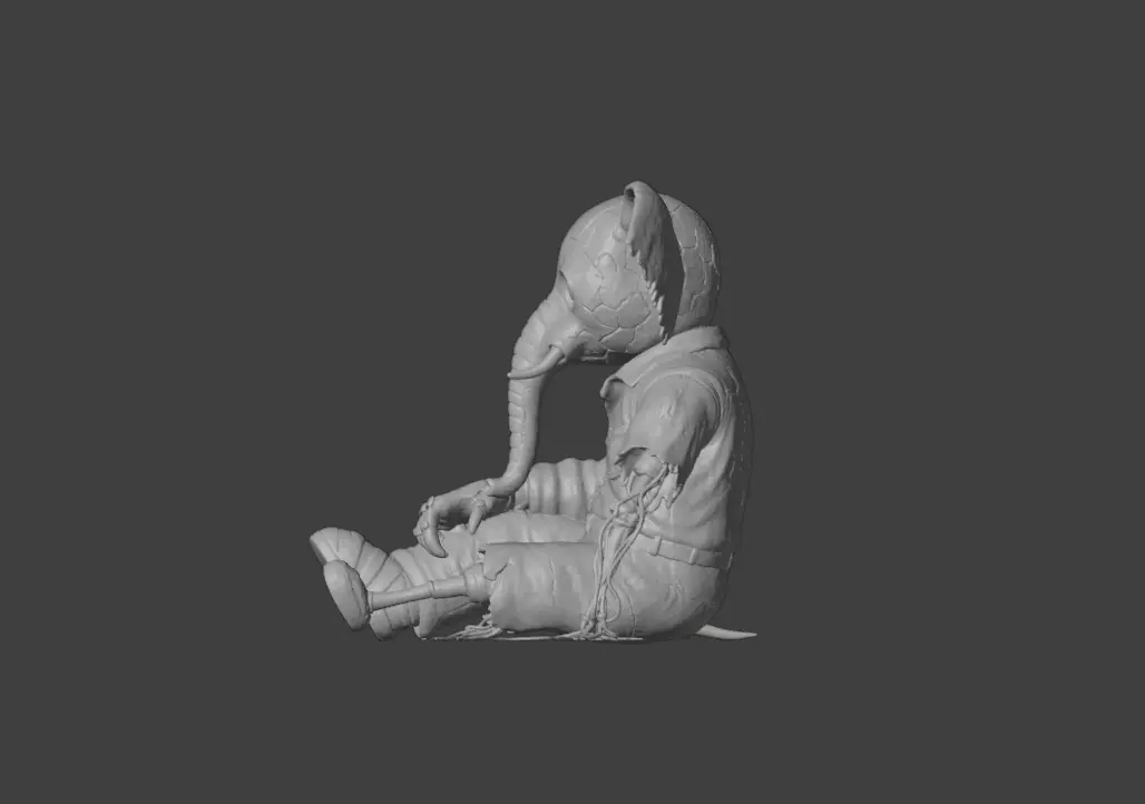 Animatron Elephant Low-poly 3D model_10