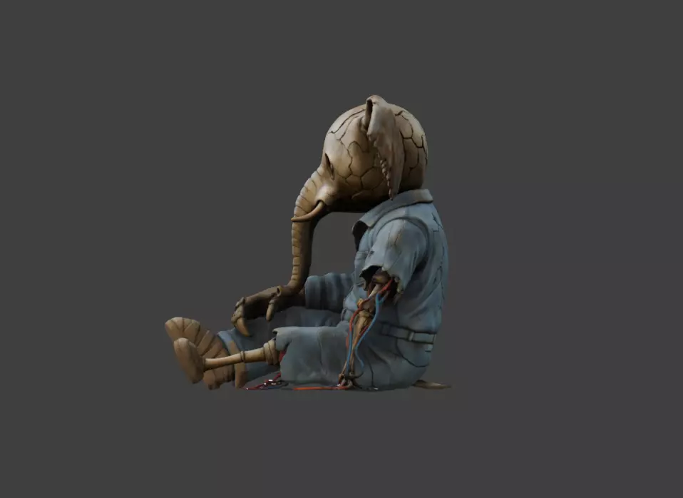 Animatron Elephant Low-poly 3D model_4