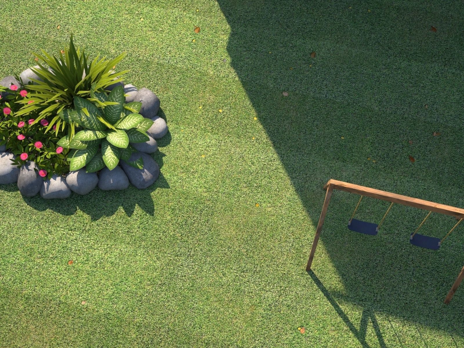 Town with suburb Low-poly 3D model_8