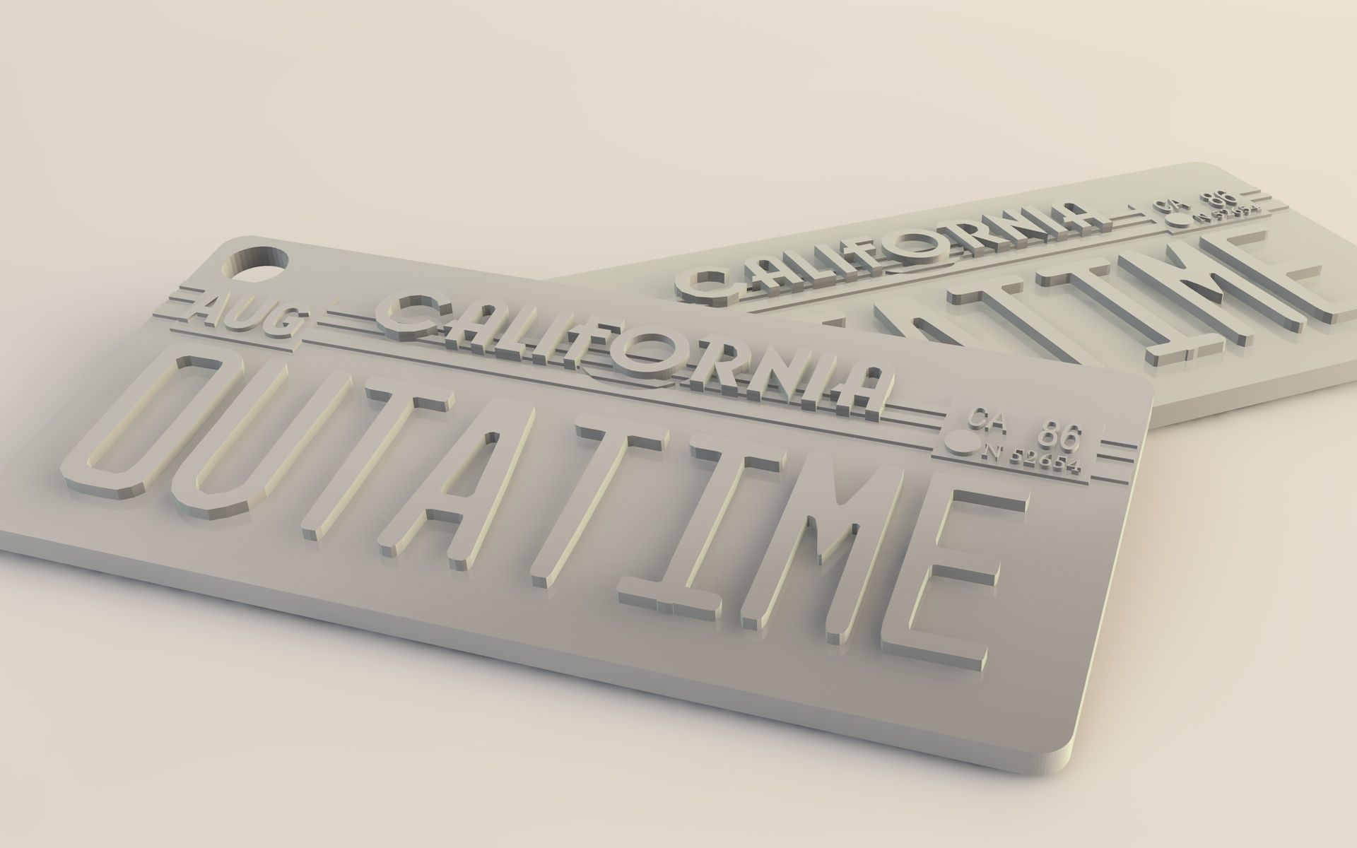 LICENSE PLATE OF THE MACHINE BACK TO THE FUTURE 3D print model_1