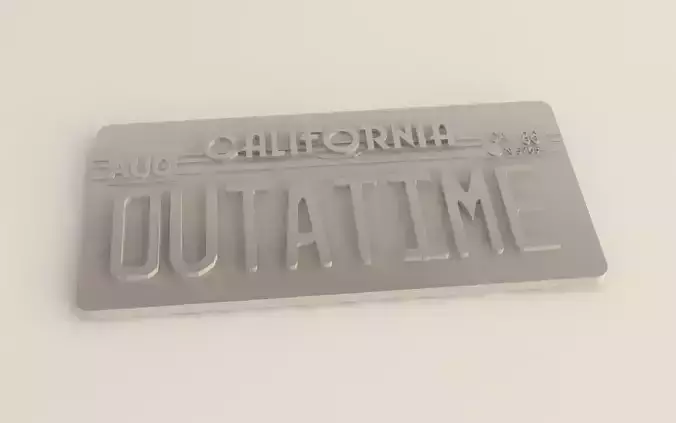 LICENSE PLATE OF THE MACHINE BACK TO THE FUTURE 3D print model