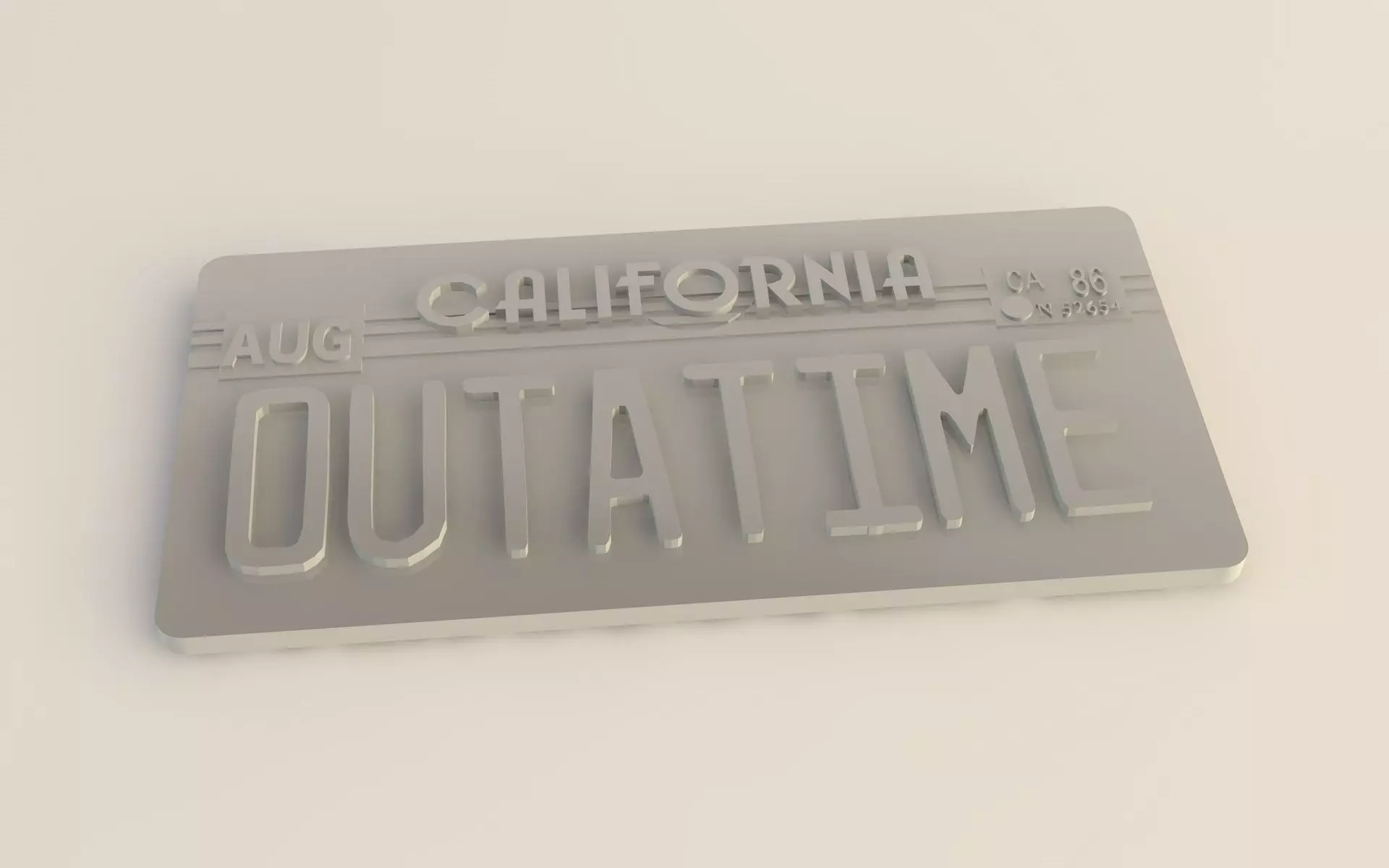 LICENSE PLATE OF THE MACHINE BACK TO THE FUTURE 3D print model_0