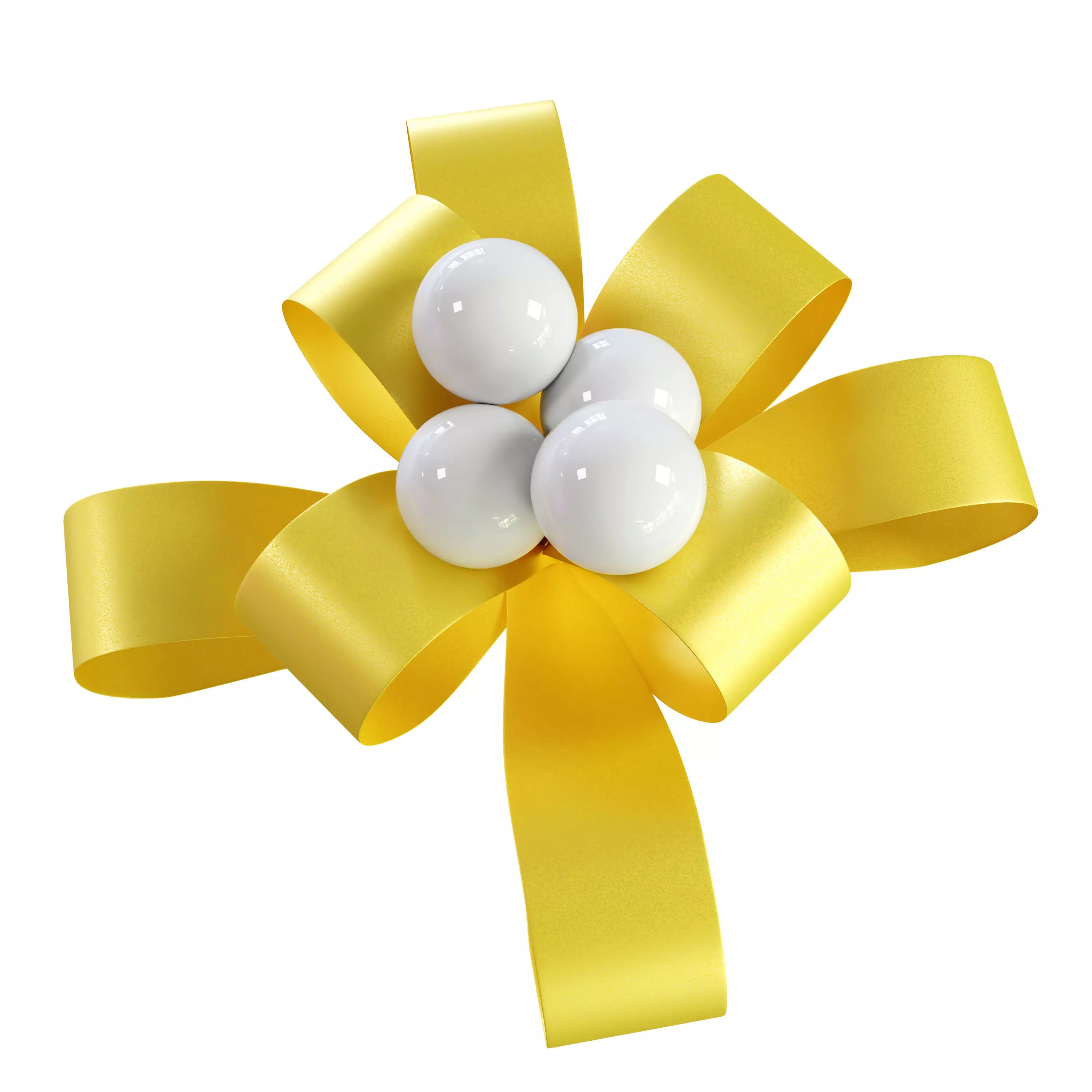 Ribbon Bows Pack 3D Gift Bow Set Low-poly 3D model_8