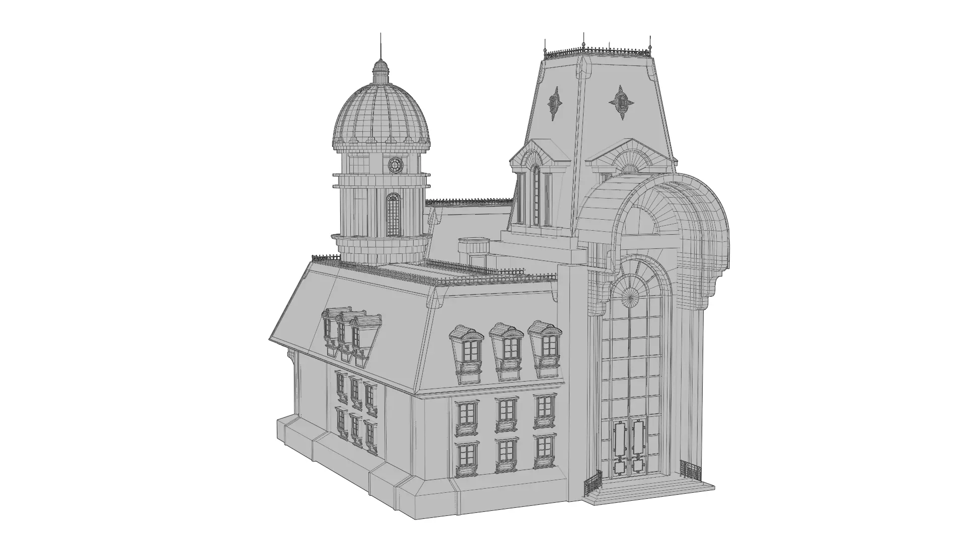 Classical European Building - House 12 3D model_17