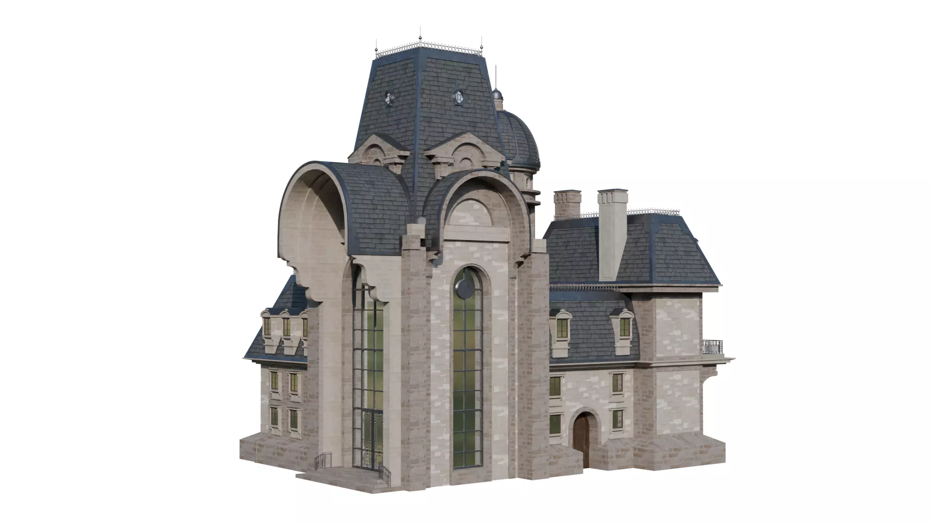 Classical European Building - House 12 3D model_14