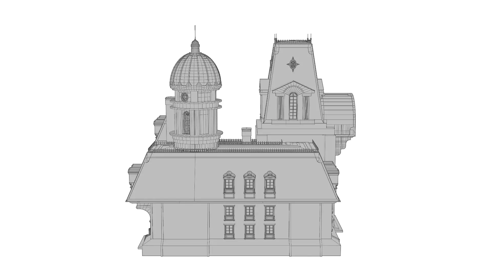 Classical European Building - House 12 3D model_6
