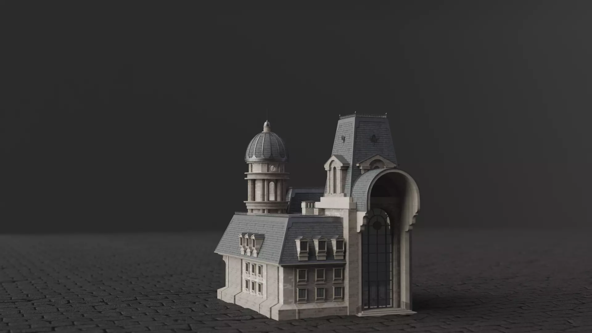 Classical European Building - House 12 3D model_0