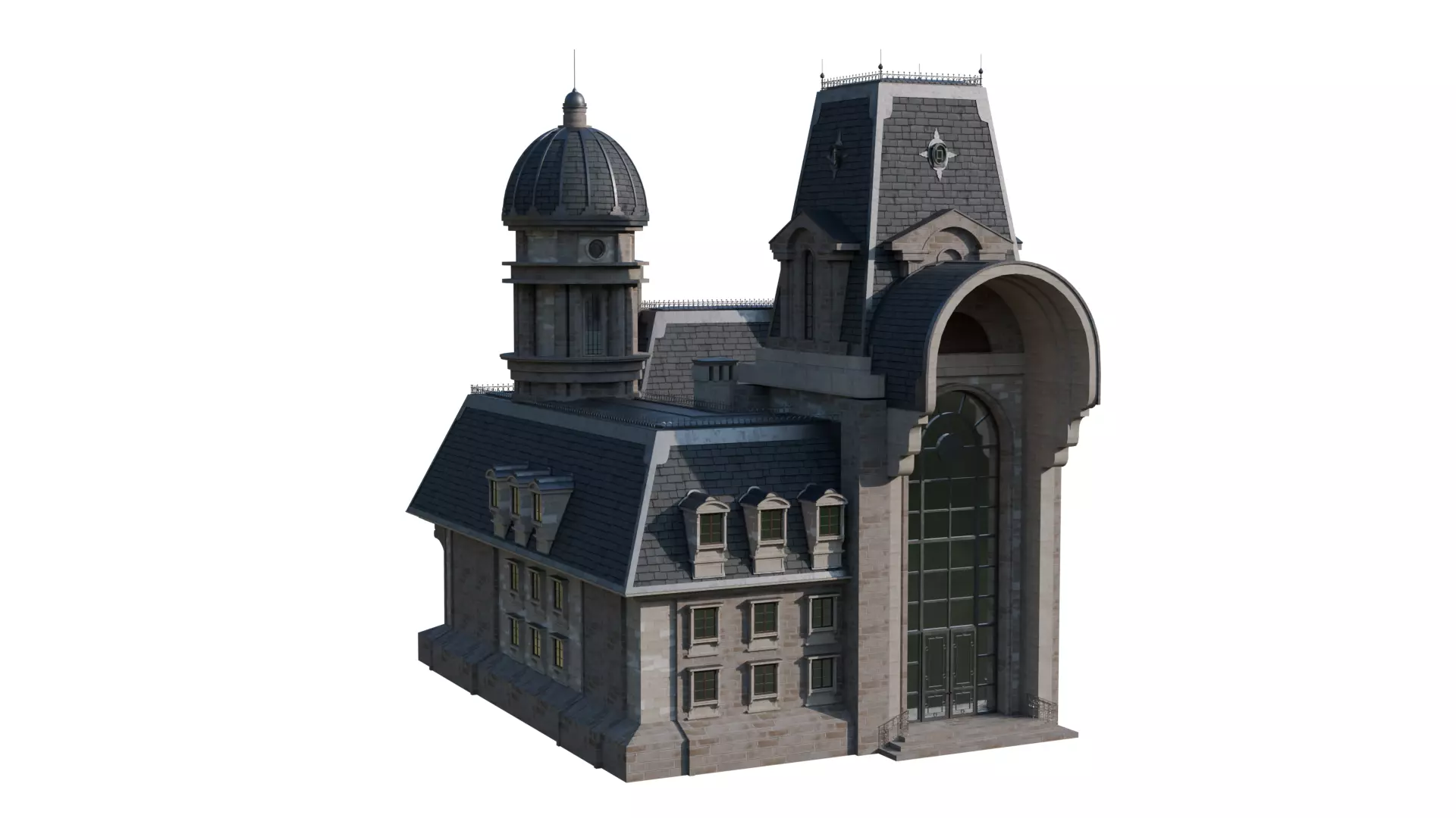 Classical European Building - House 12 3D model_2