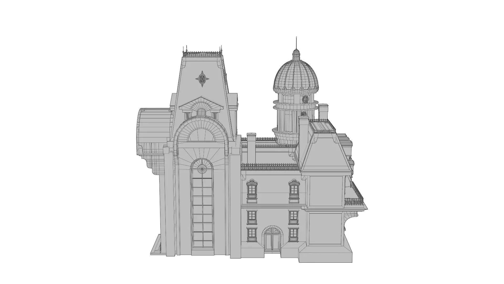 Classical European Building - House 12 3D model_4