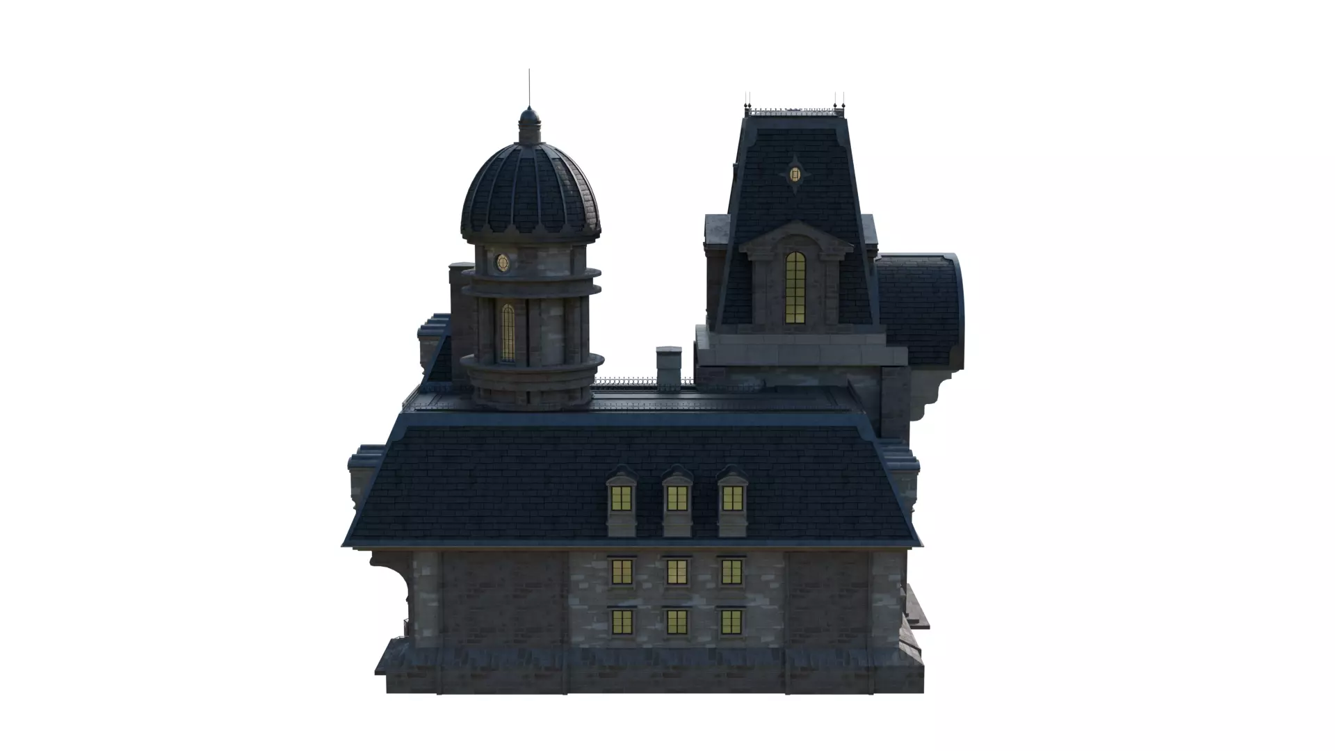 Classical European Building - House 12 3D model_13