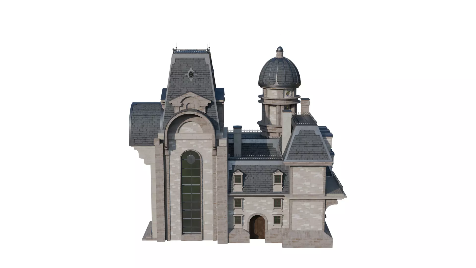 Classical European Building - House 12 3D model_11