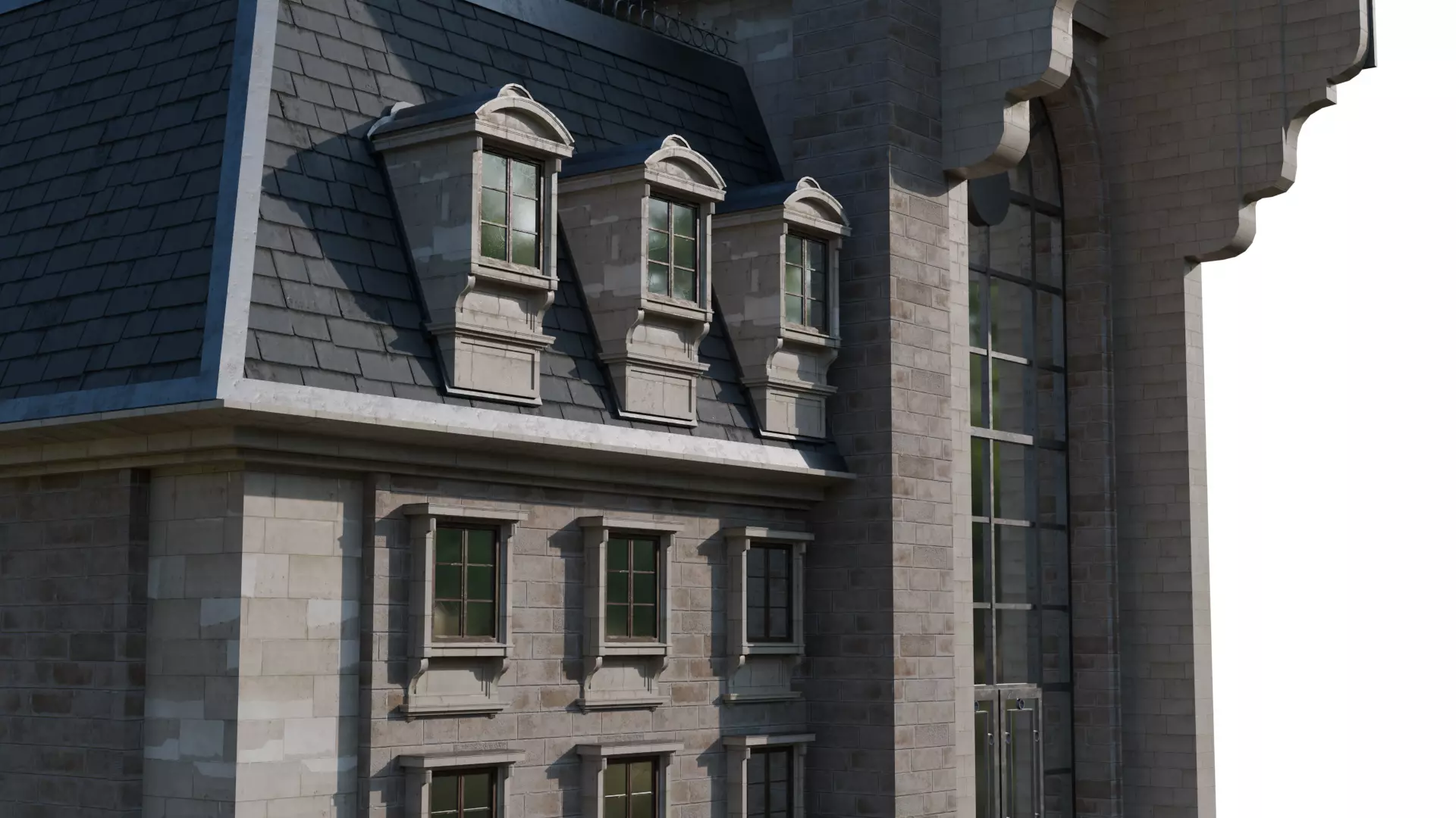 Classical European Building - House 12 3D model_16