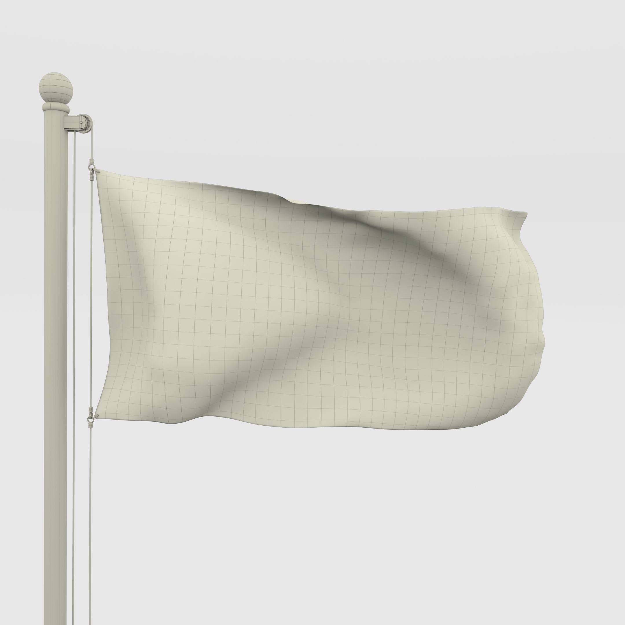 Animated Czech Republic Flag Low-poly 3D model_14