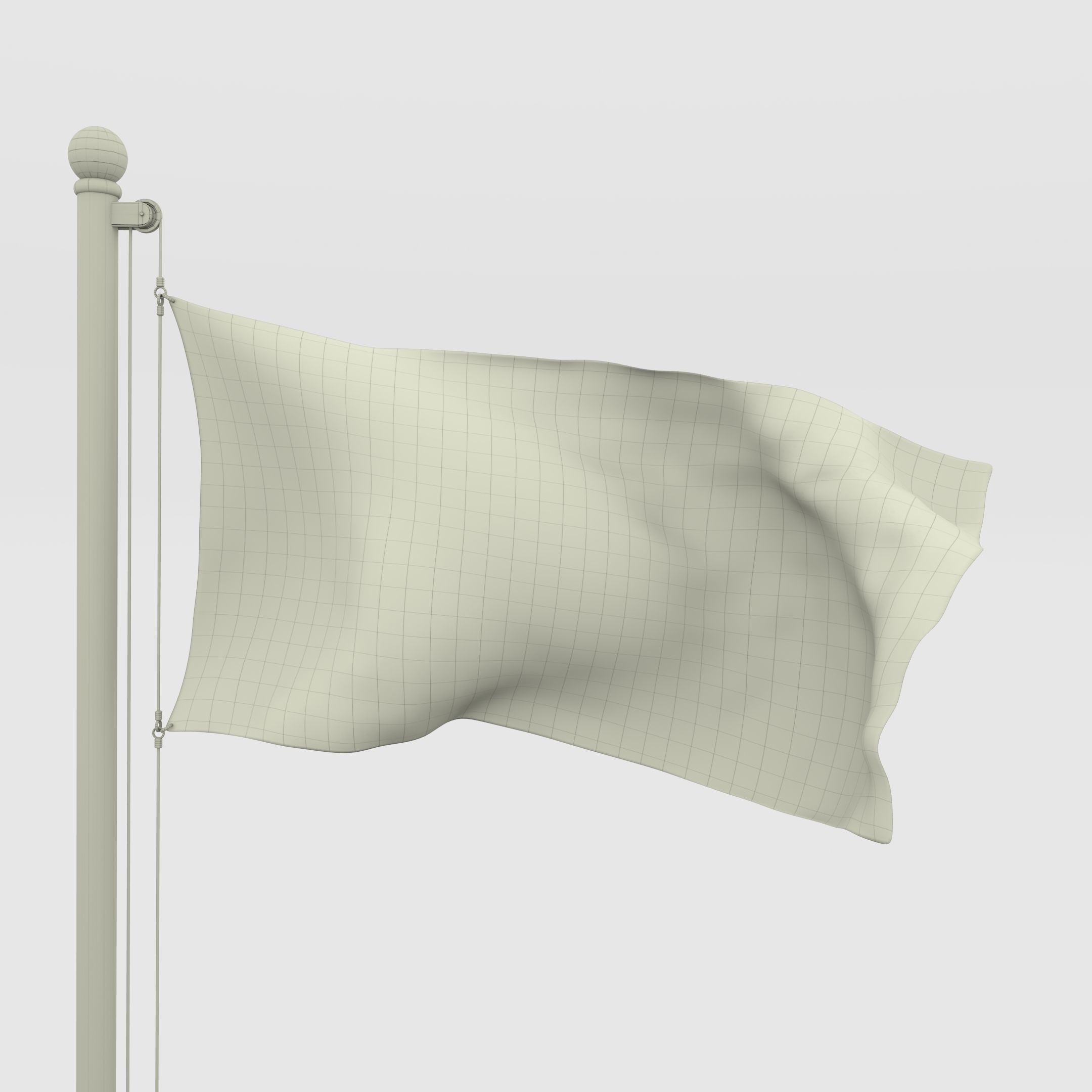 Animated Czech Republic Flag Low-poly 3D model_24