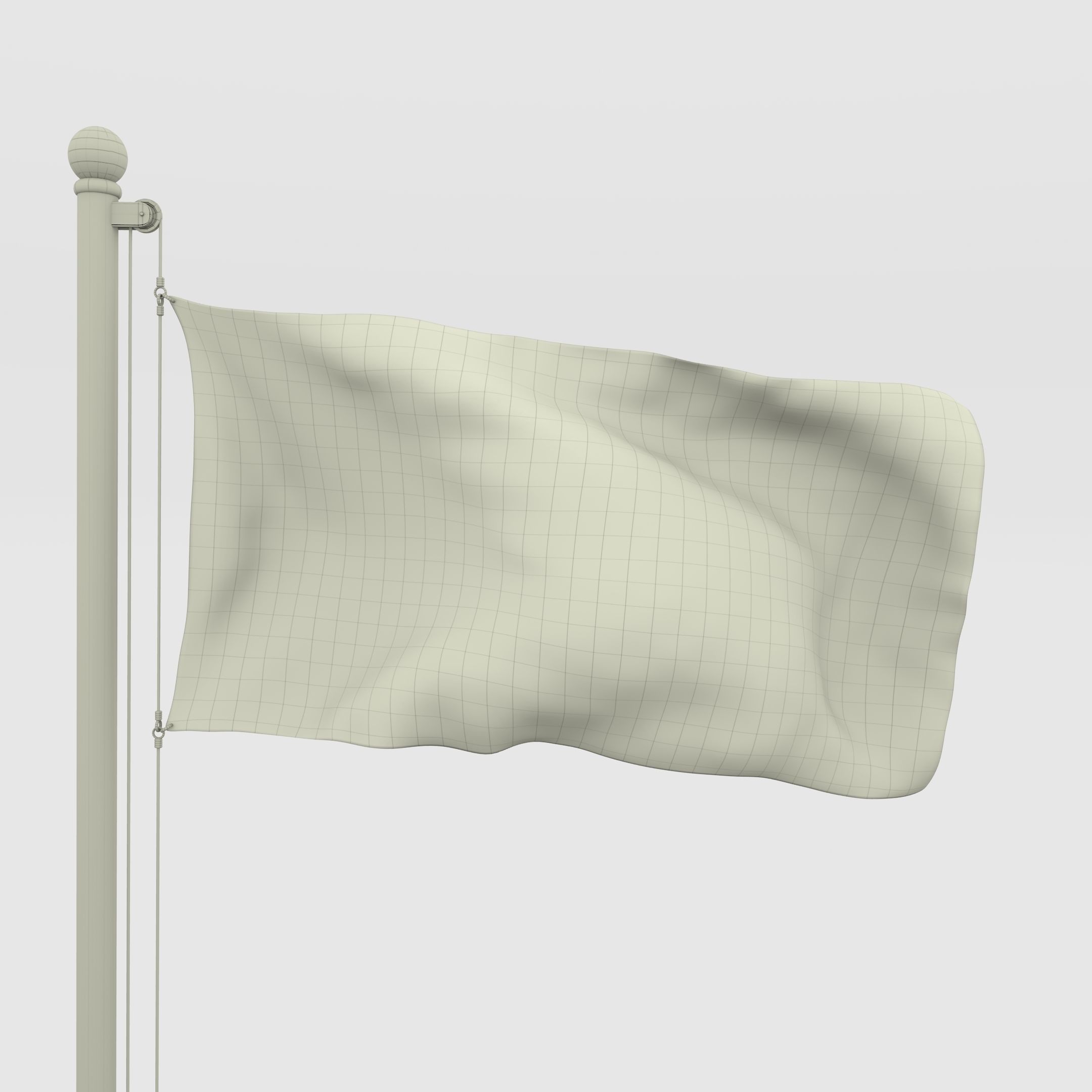 Animated Czech Republic Flag Low-poly 3D model_2