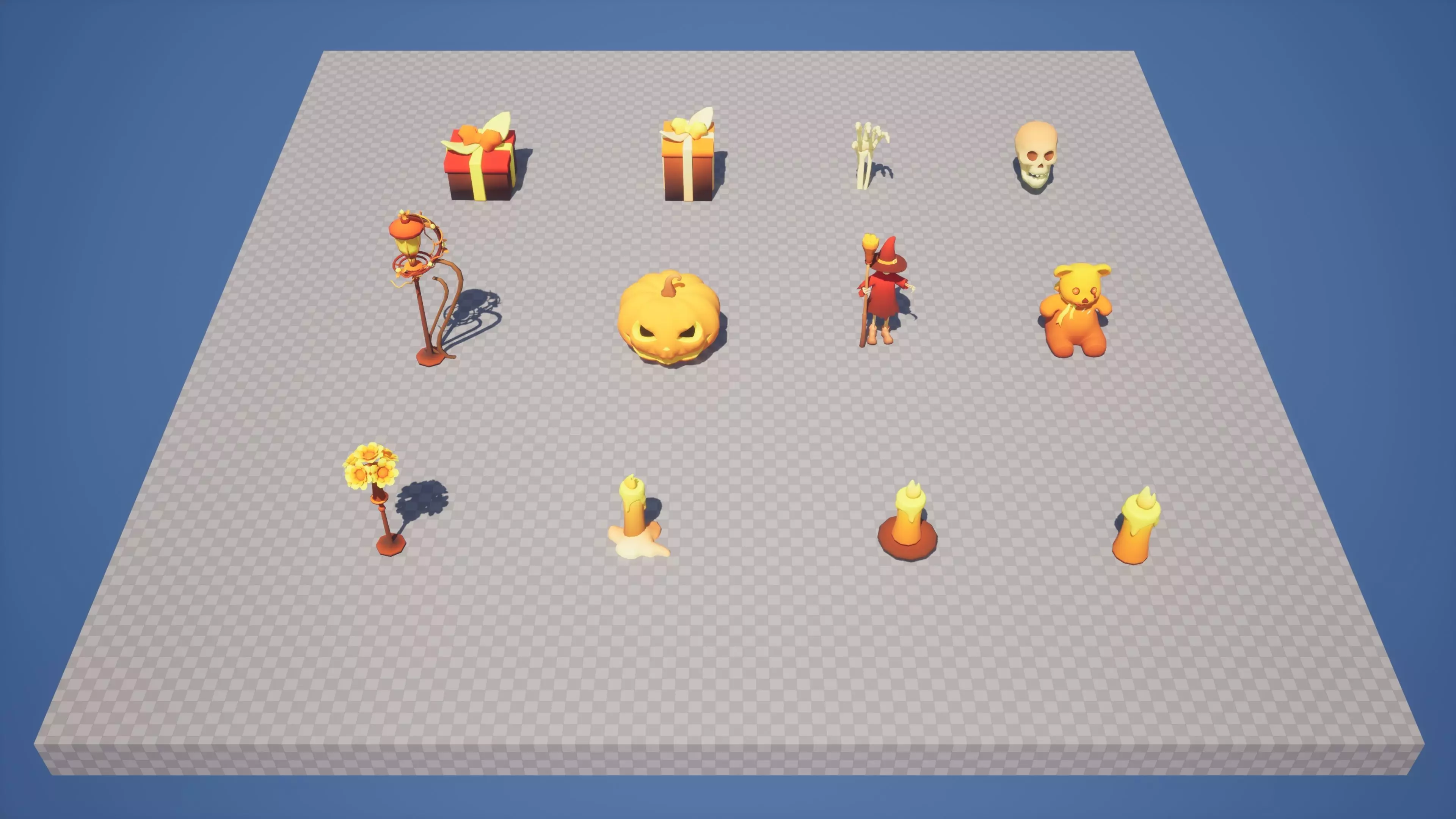 Halloween castle asset Low-poly 3D model_6