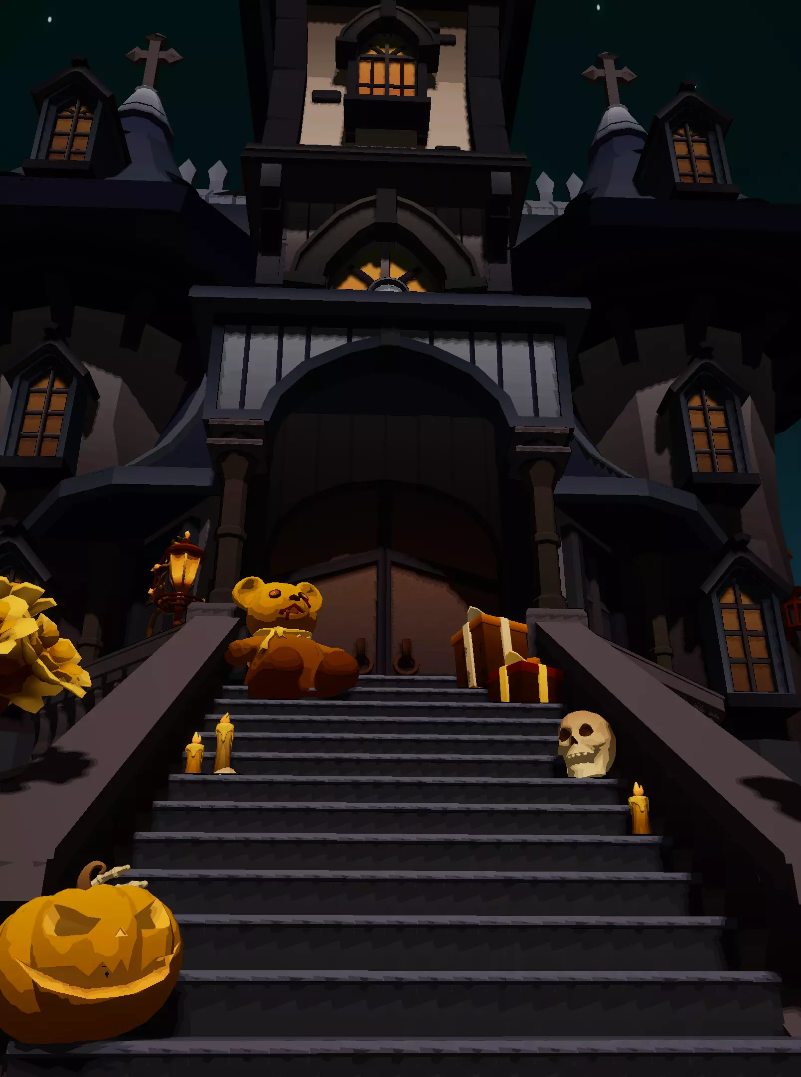 Halloween castle asset Low-poly 3D model_2