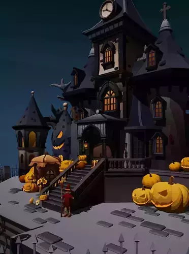 Halloween castle asset
