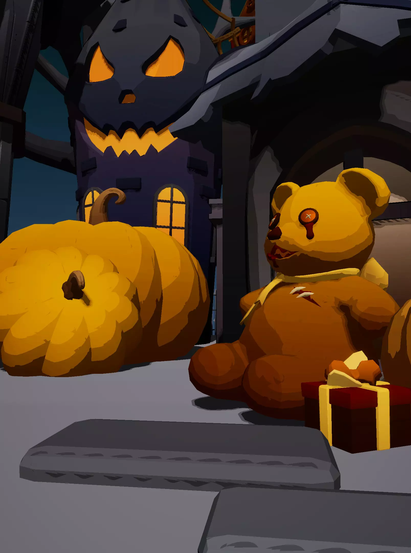 Halloween castle asset Low-poly 3D model_1