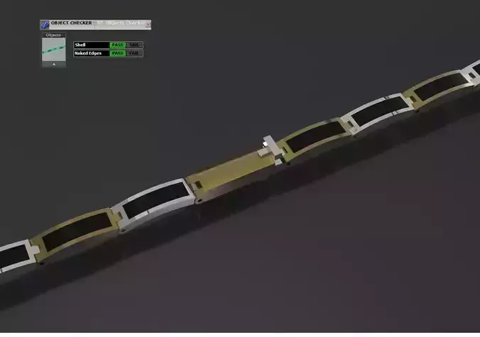 Wide Link Bracelet STL 3D 3DM model bg0064