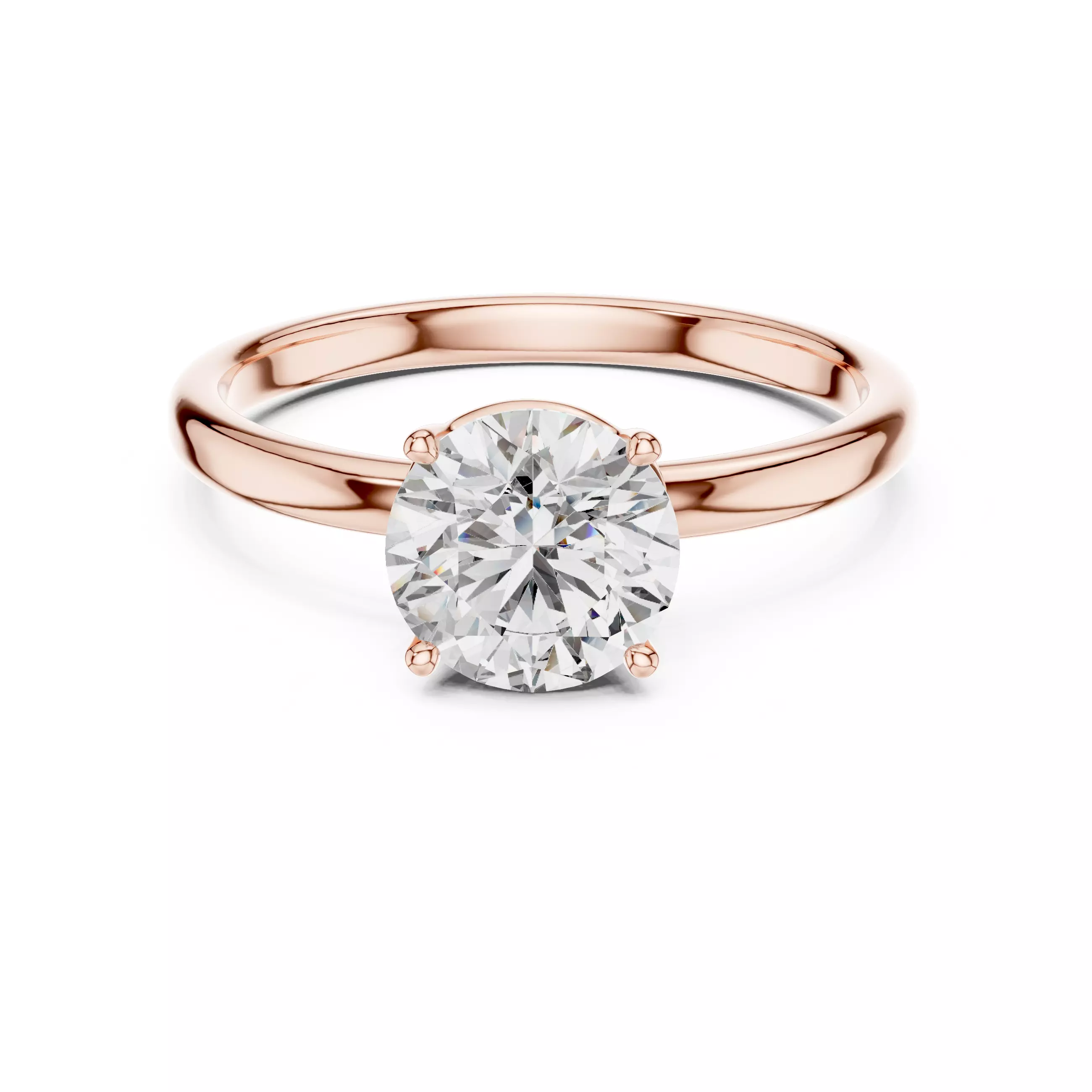 Round Diamond Solitaire Ring 3D print model