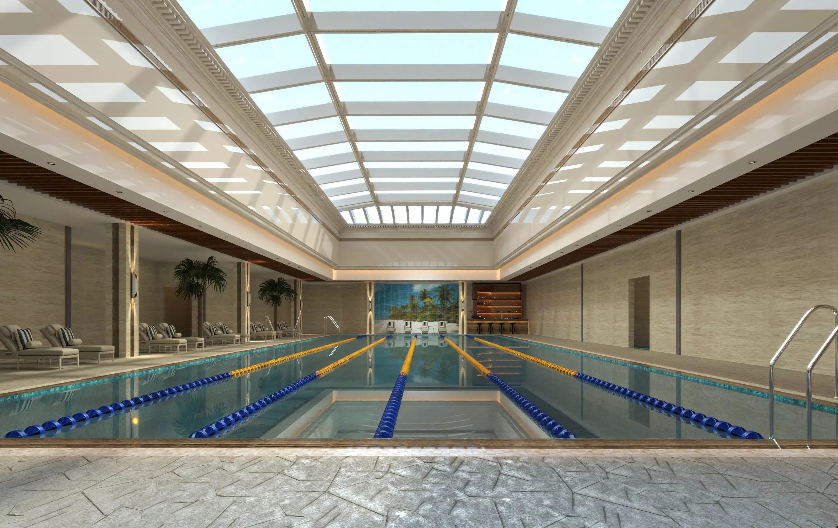 interior swimming pool Low-poly 3D model