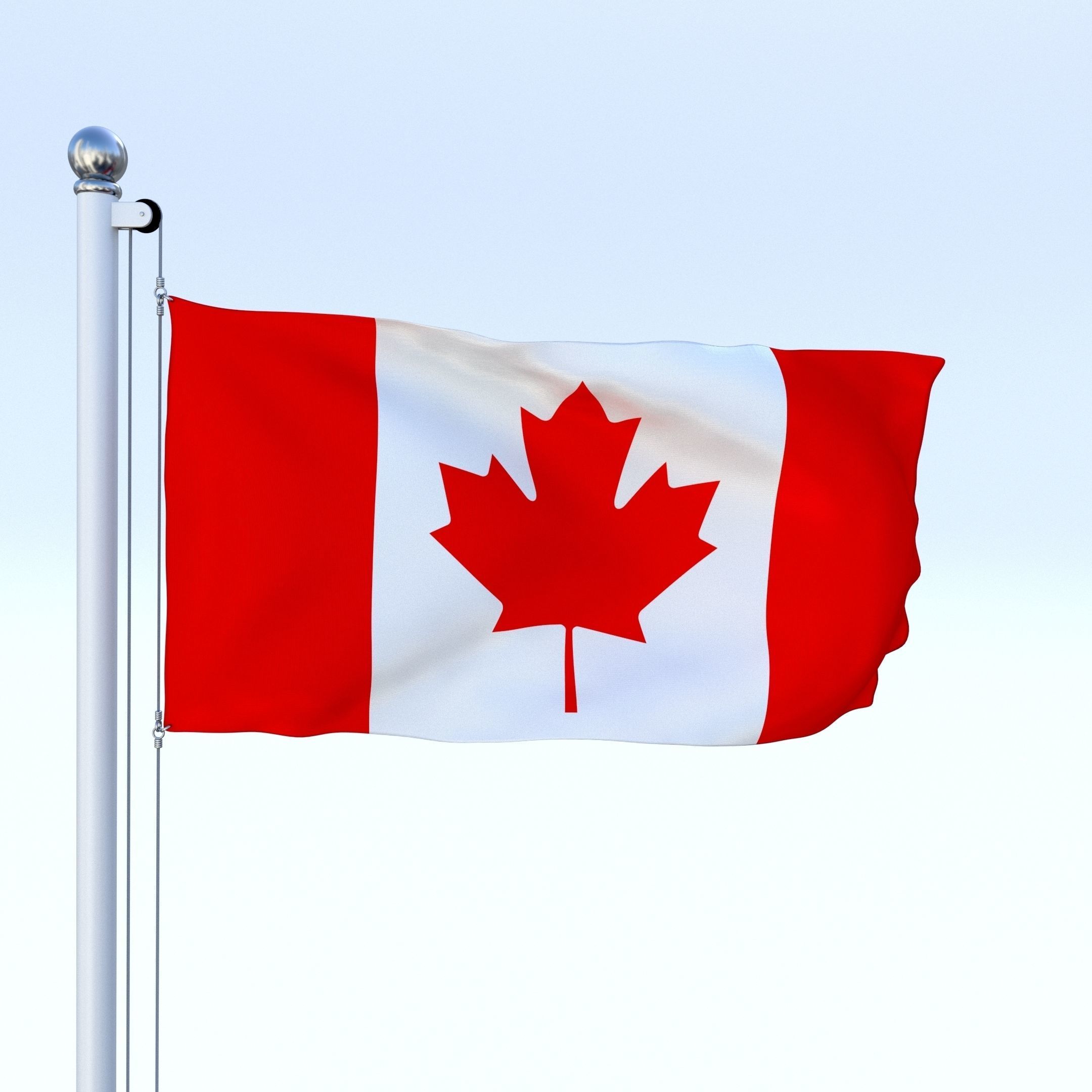 Animated Canadian Flag Low-poly 3D model_12
