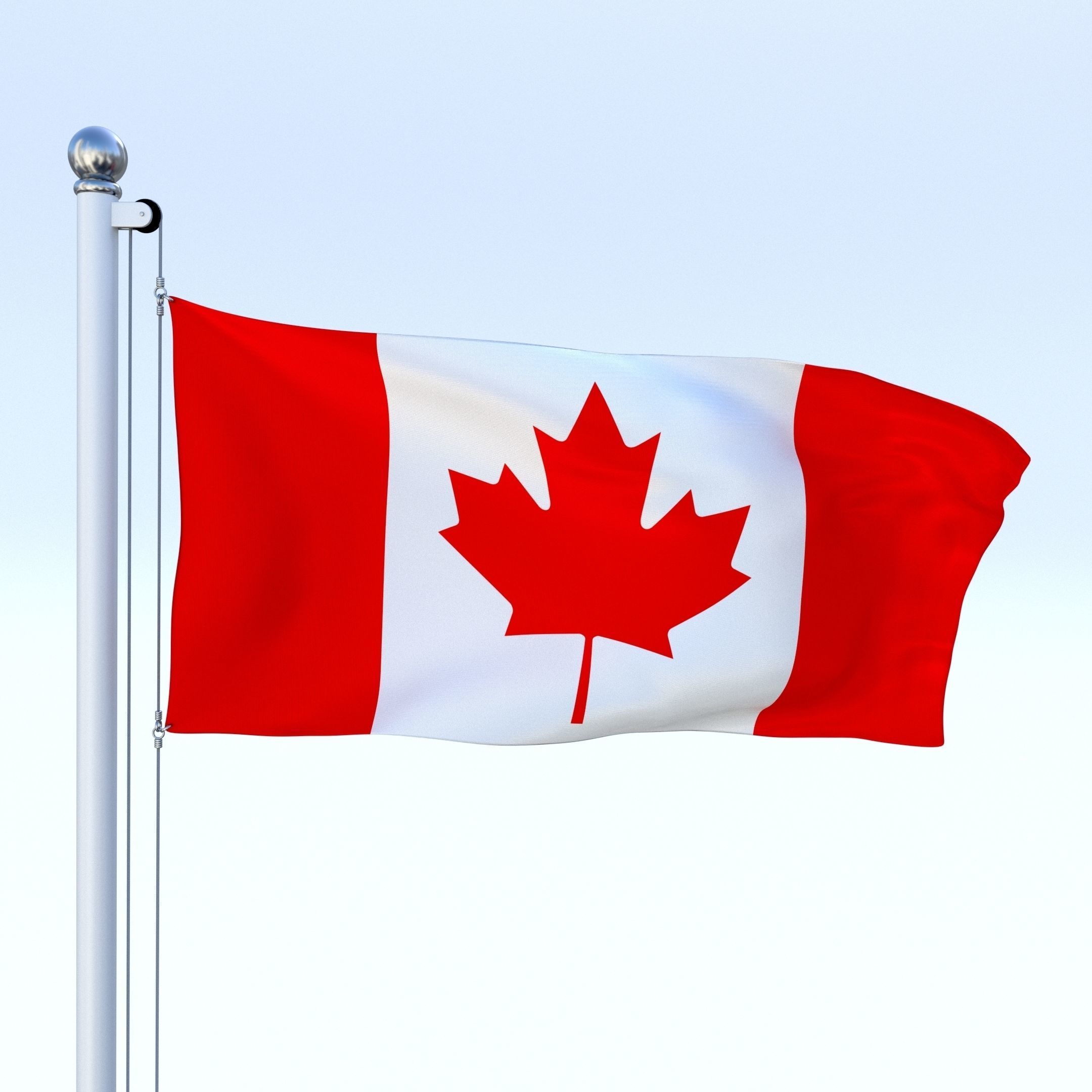 Animated Canadian Flag Low-poly 3D model_3