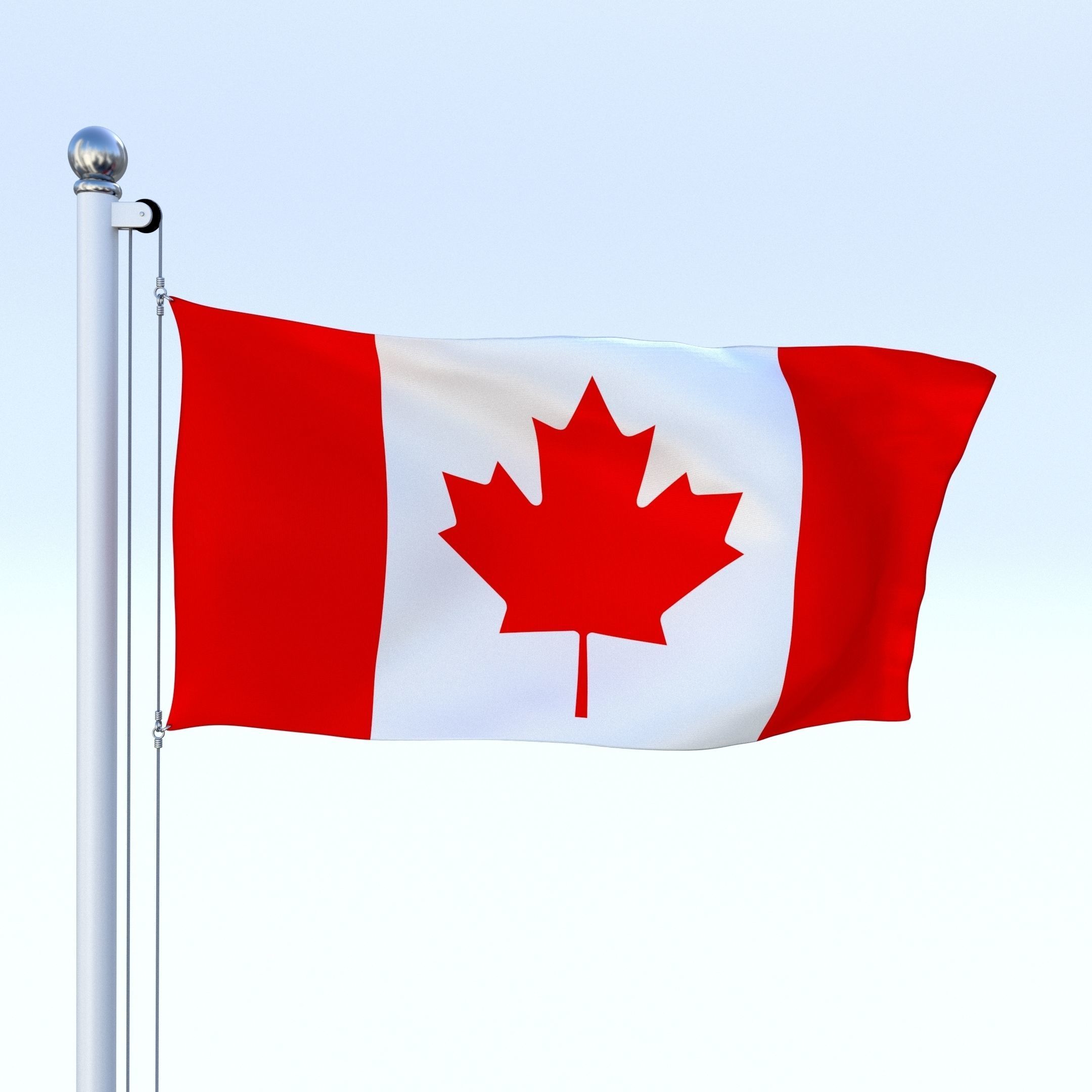 Animated Canadian Flag Low-poly 3D model_26