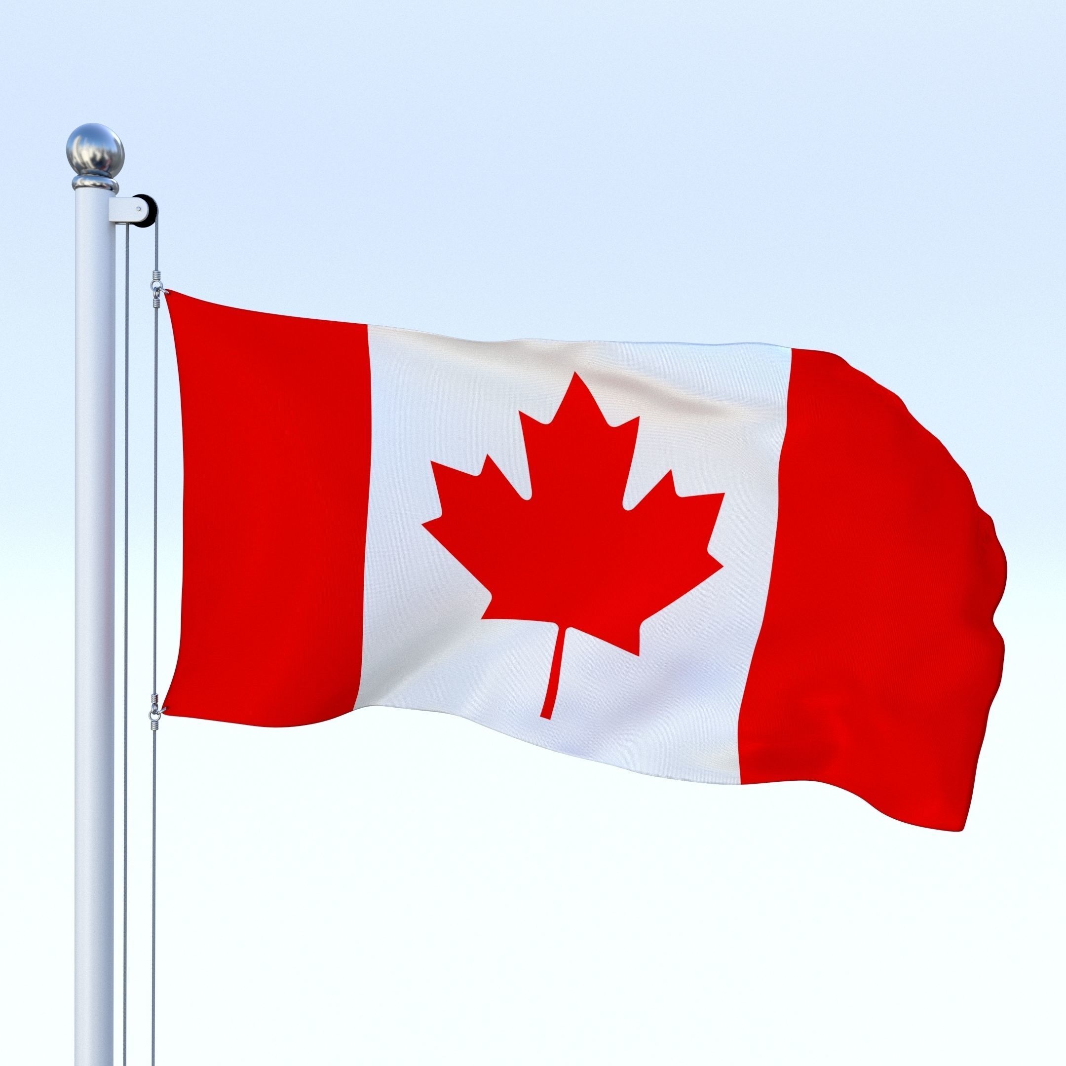 Animated Canadian Flag Low-poly 3D model_1