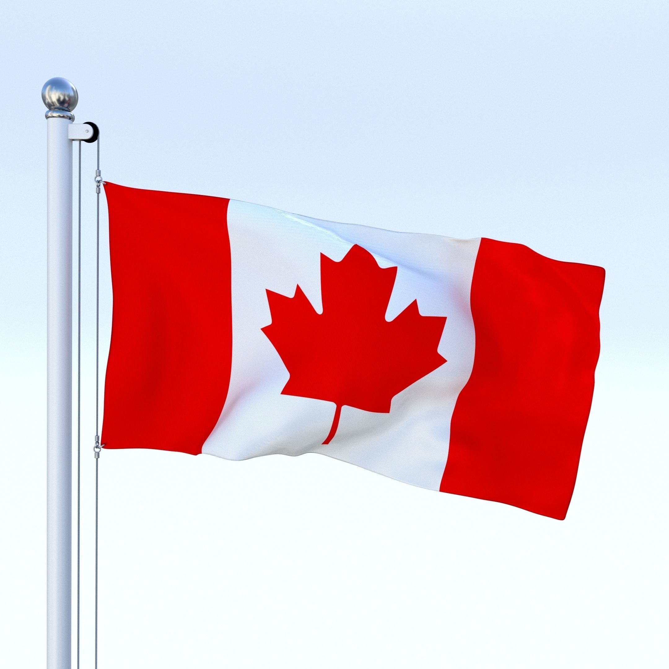 Animated Canadian Flag Low-poly 3D model_4