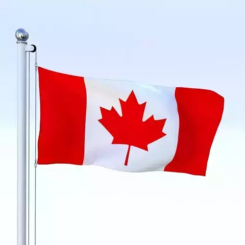 Animated Canadian Flag Low-poly 3D model Animated Canadian Flag Low-poly 3D model