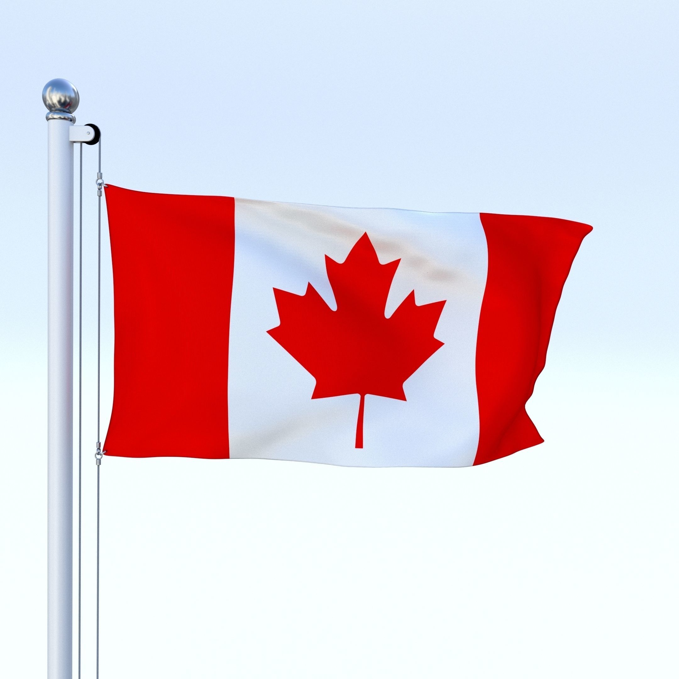 Animated Canadian Flag Low-poly 3D model_2