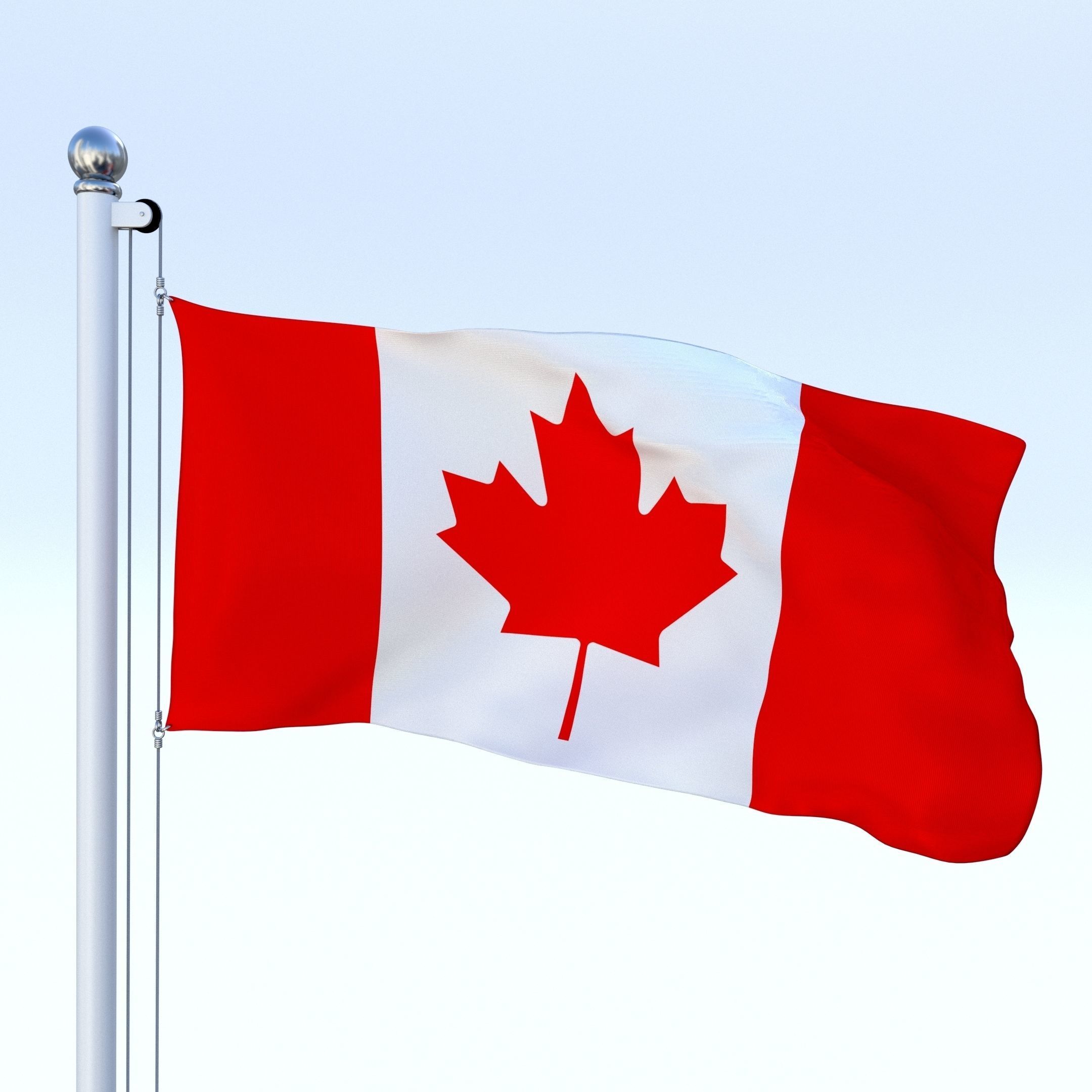 Animated Canadian Flag Low-poly 3D model_20