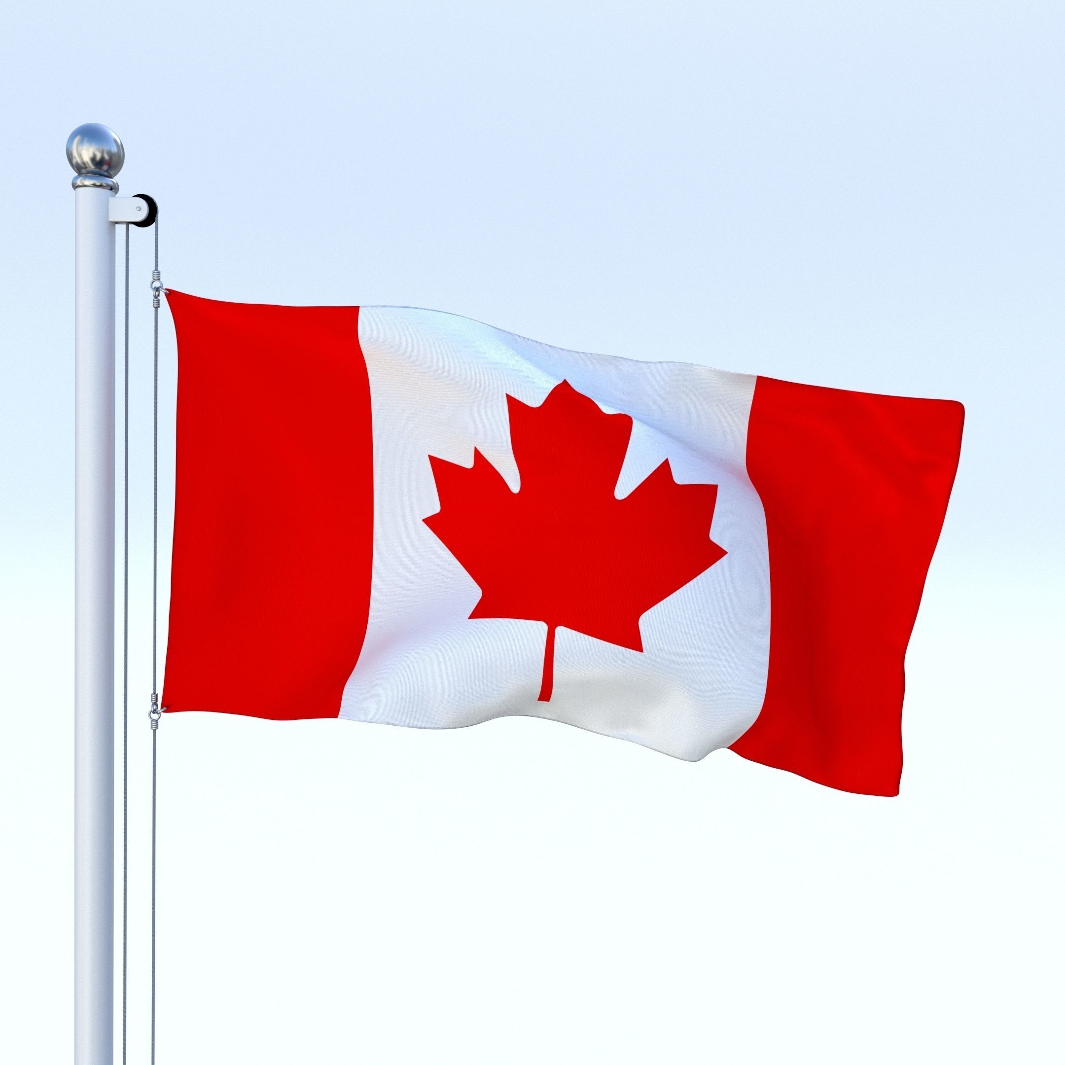 Animated Canadian Flag Low-poly 3D model_13