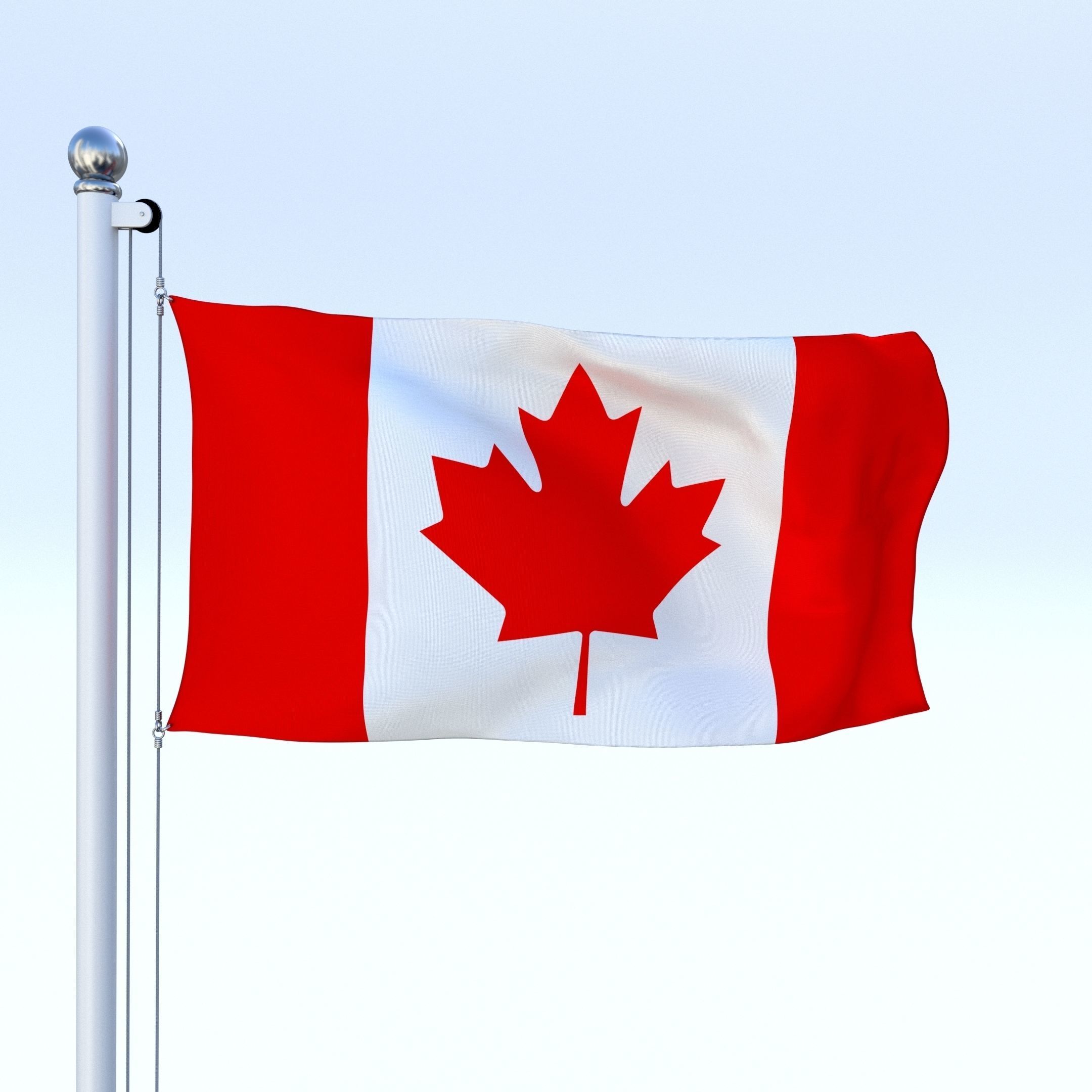 Animated Canadian Flag Low-poly 3D model_9