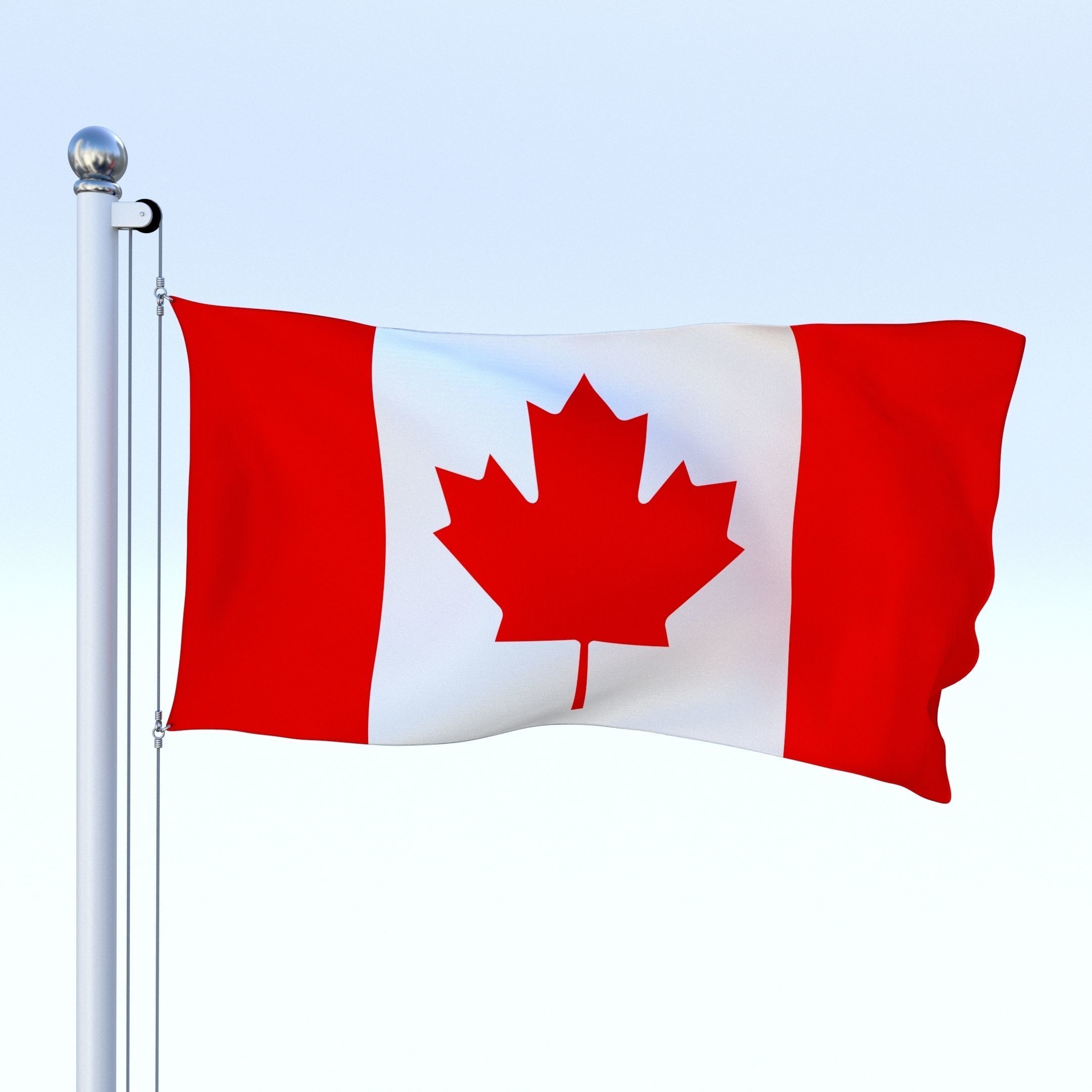 Animated Canadian Flag Low-poly 3D model_21