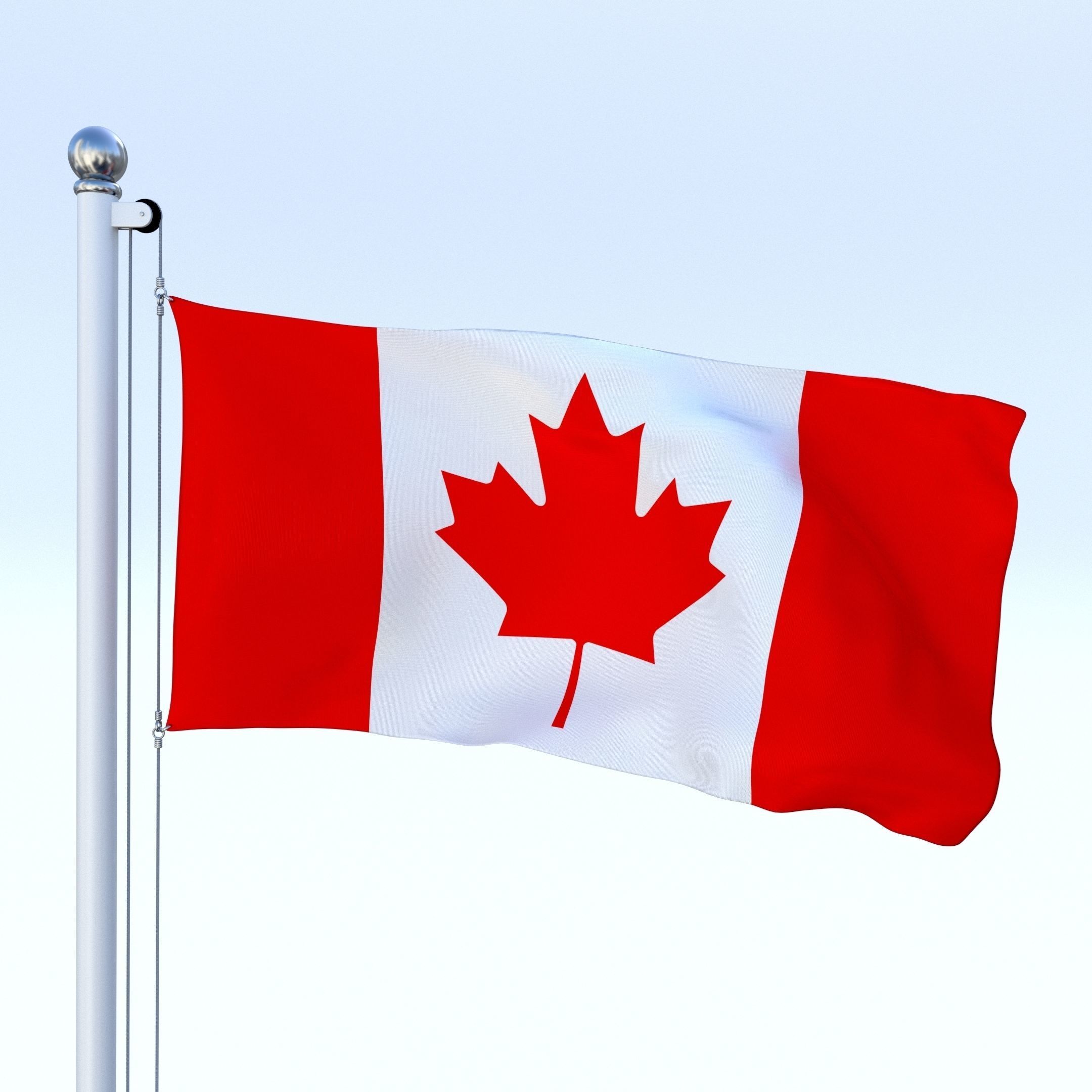 Animated Canadian Flag Low-poly 3D model_18