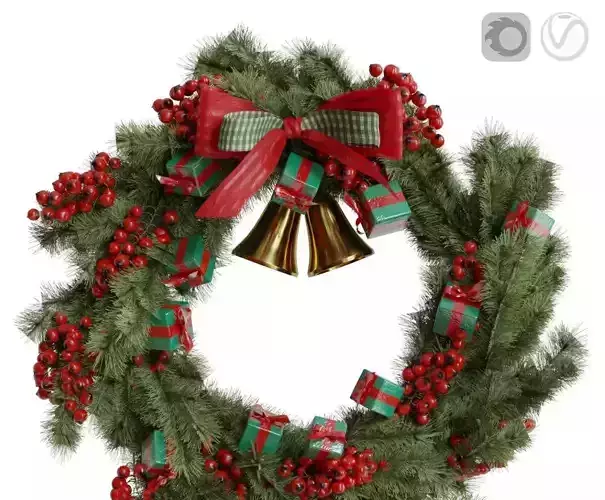 Christmas wreath 1 3D model