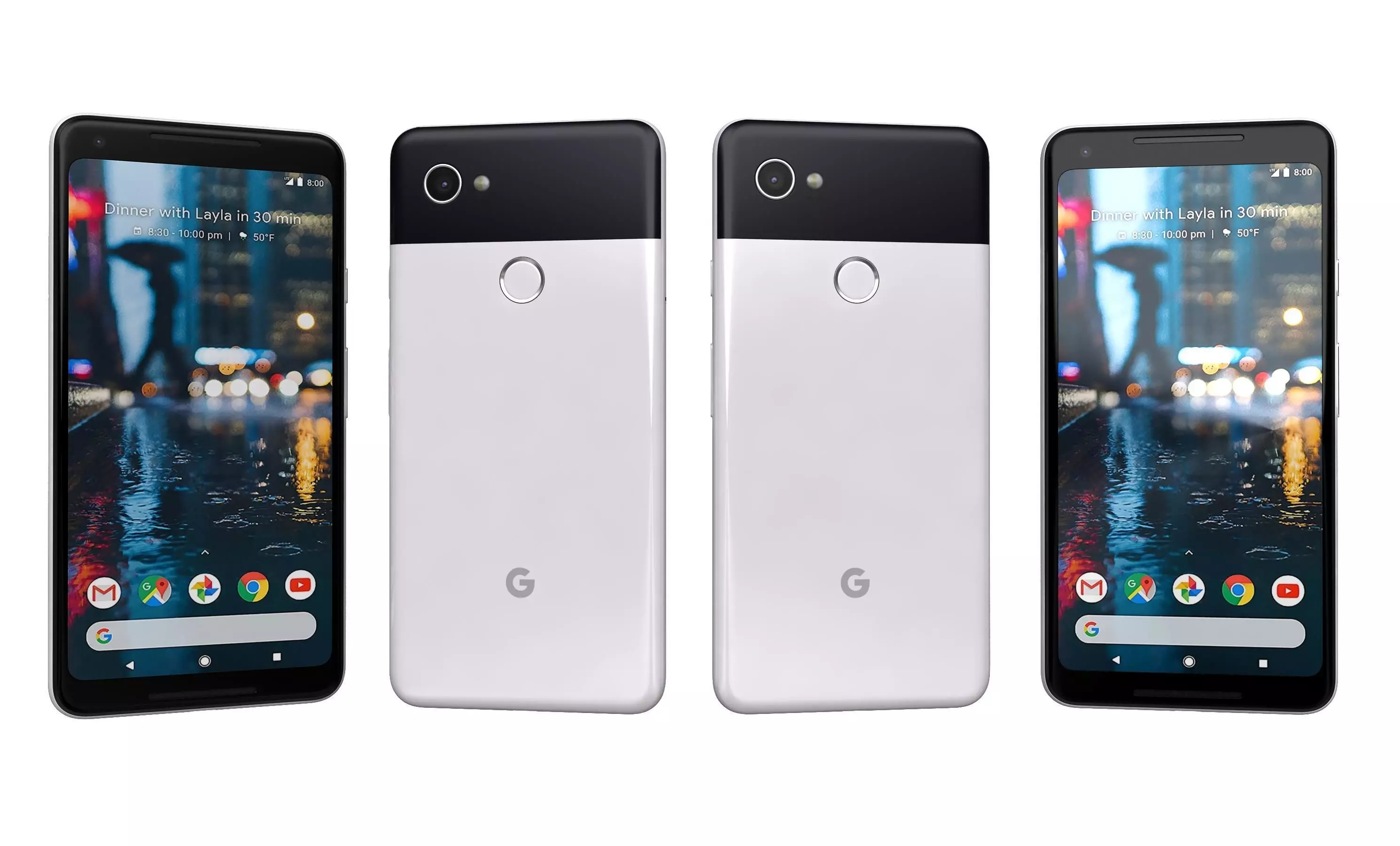 Google Pixel 2 XL Black And White High Poly  3D model_5