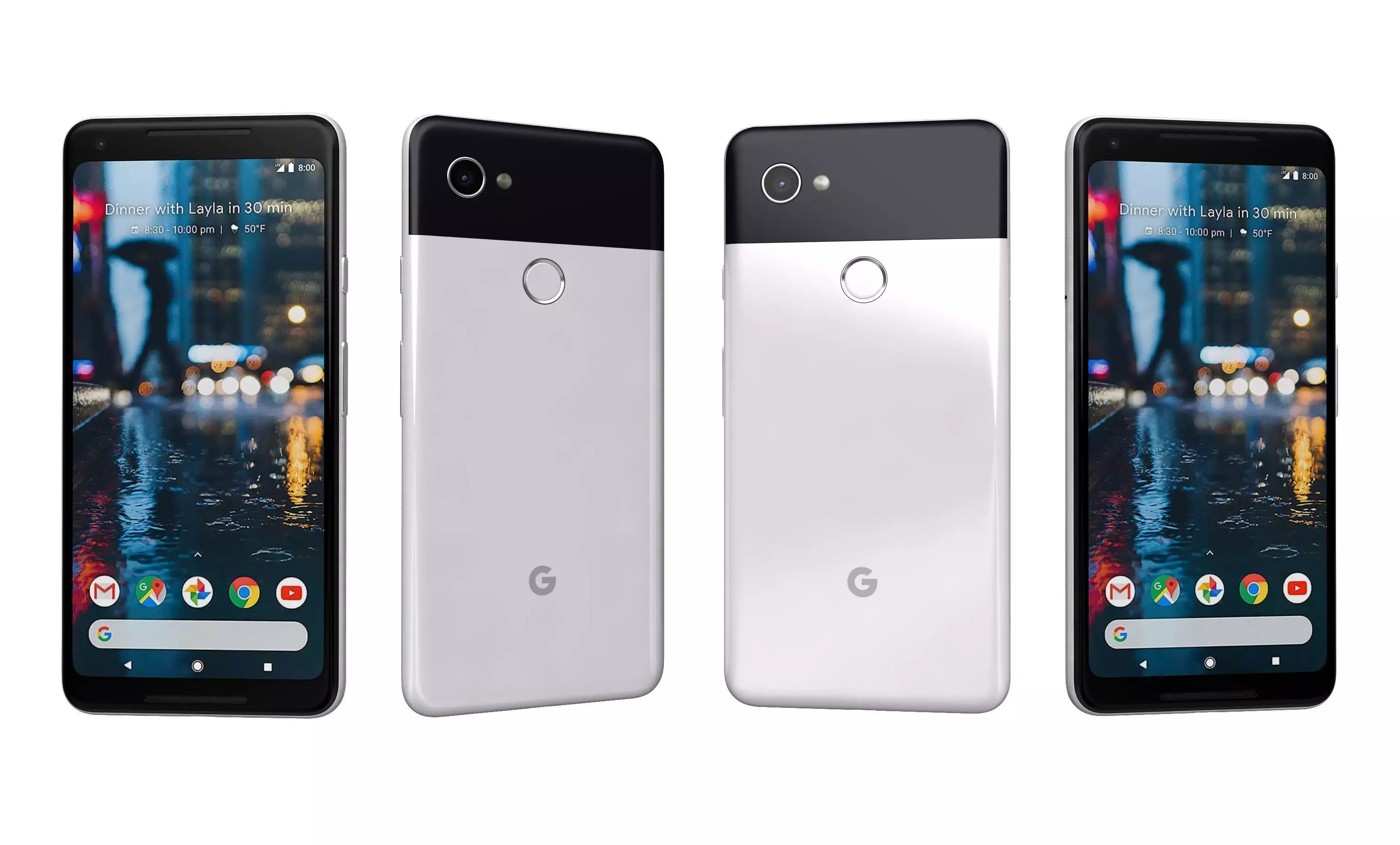 Google Pixel 2 XL Black And White High Poly  3D model_7