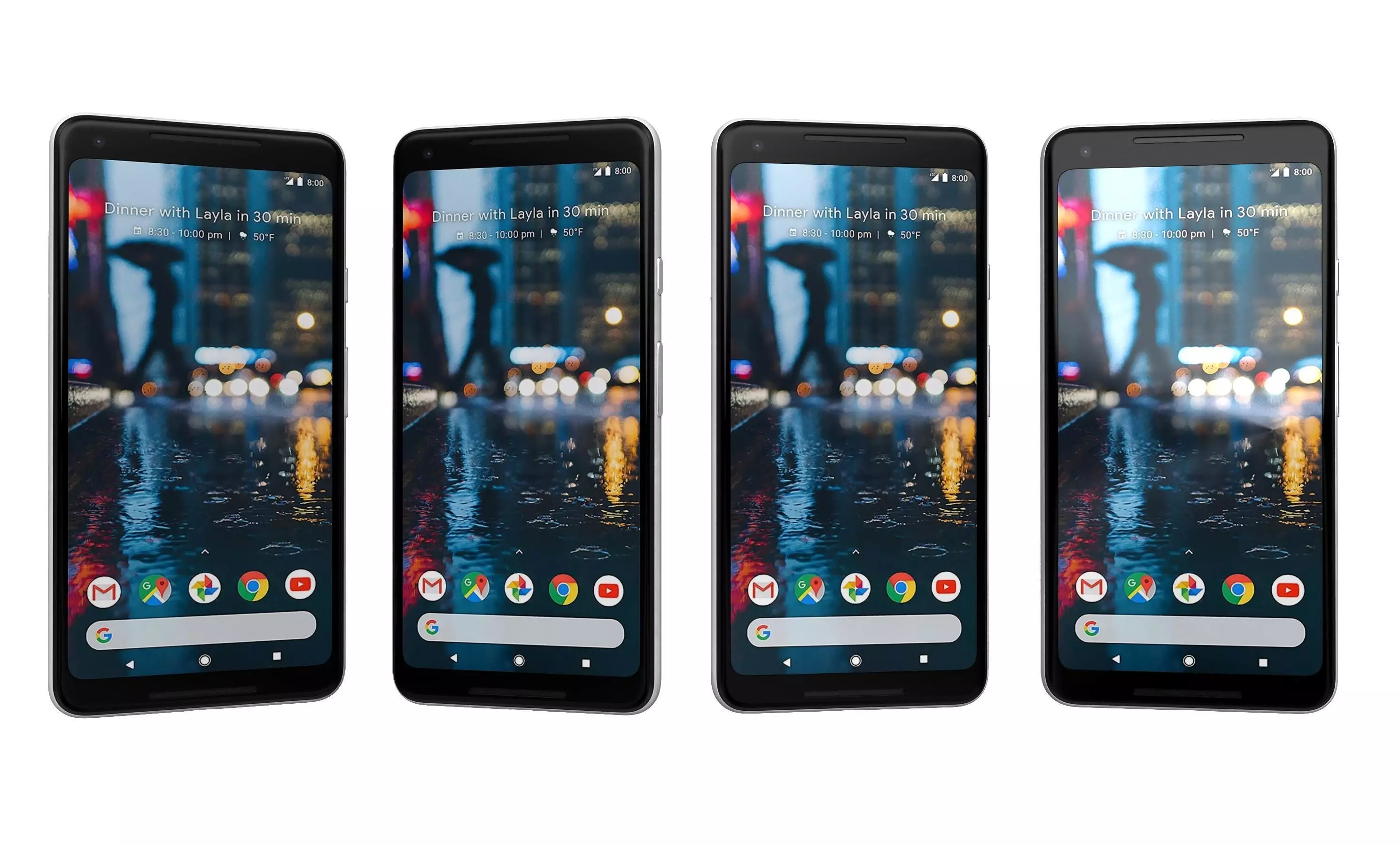 Google Pixel 2 XL Black And White High Poly  3D model_4