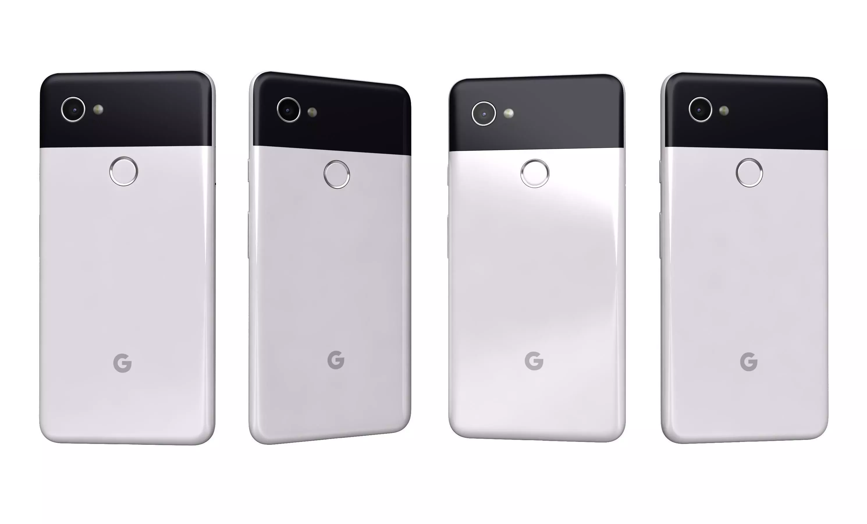Google Pixel 2 XL Black And White High Poly  3D model_8