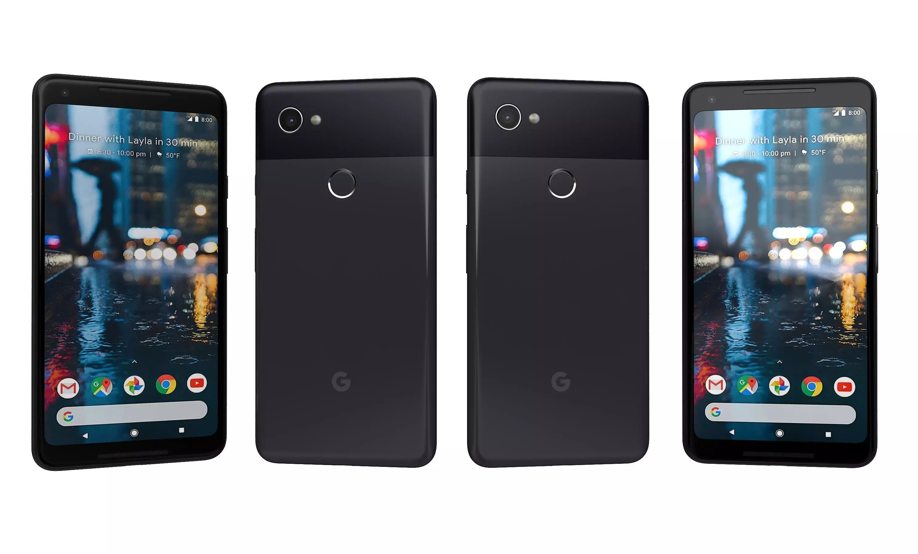 Google Pixel 2 XL Black And White High Poly  3D model_23