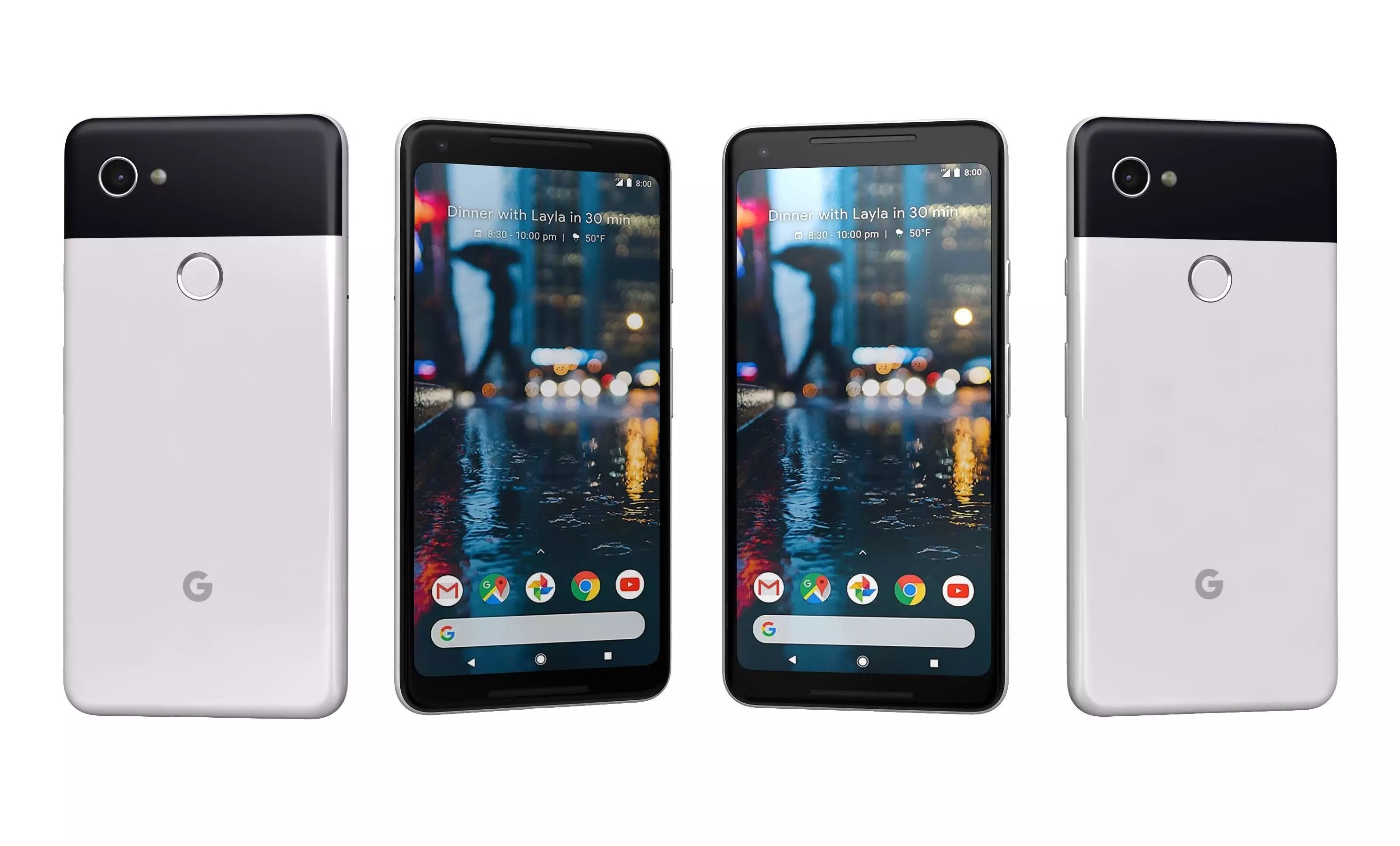 Google Pixel 2 XL Black And White High Poly  3D model_9