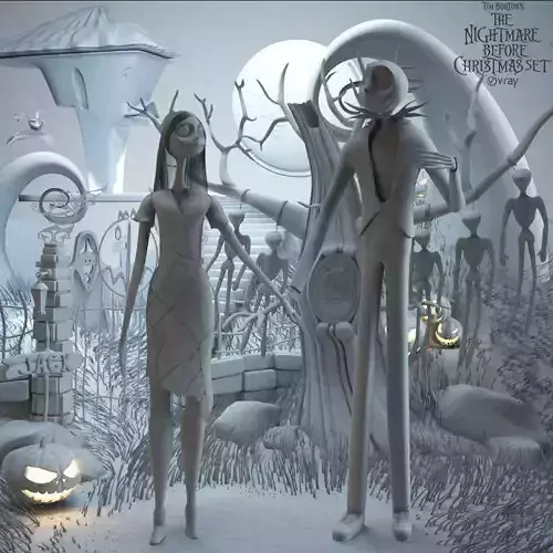 AVE The nightmare before  set Sally Jack not stl 3D model