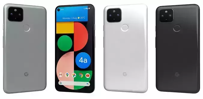 Google Pixel 4a 5G  All Colors High Poly 