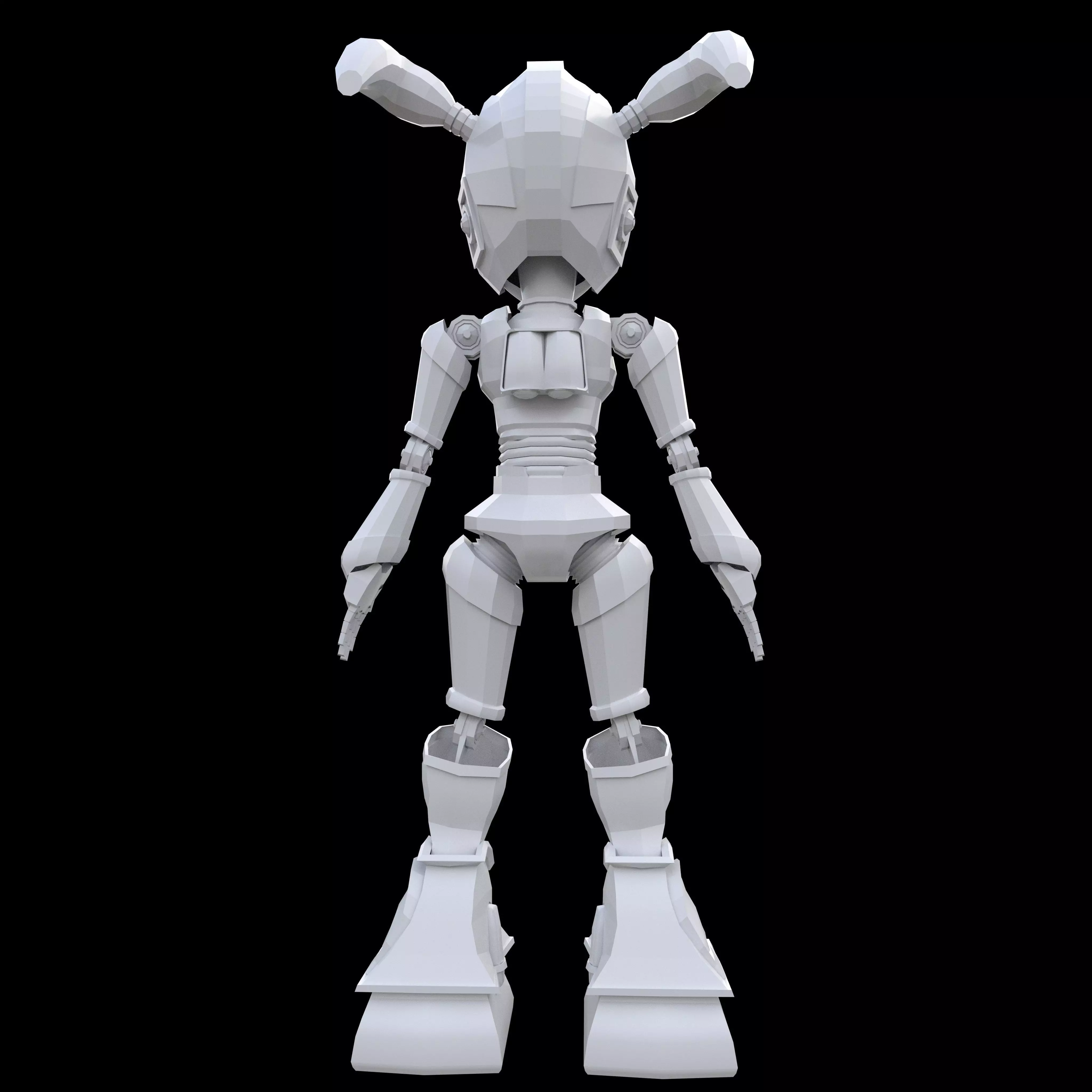 Robo Girl Low poly 3Dmodel Low-poly 3D model